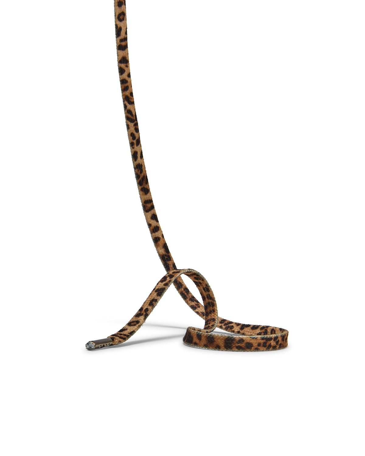 Lacci Donna in Cotone con Stampa Animalier, Beige Nero