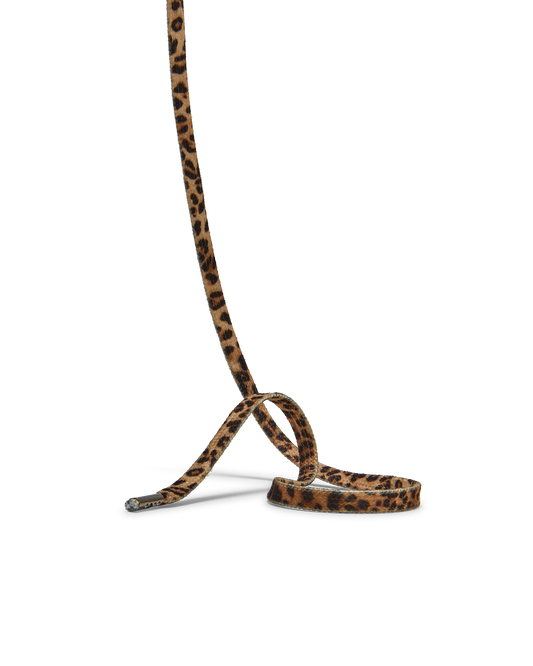 Schnürsenkel für Damen aus Baumwolle mit Animal-Print, Beige Schwarz