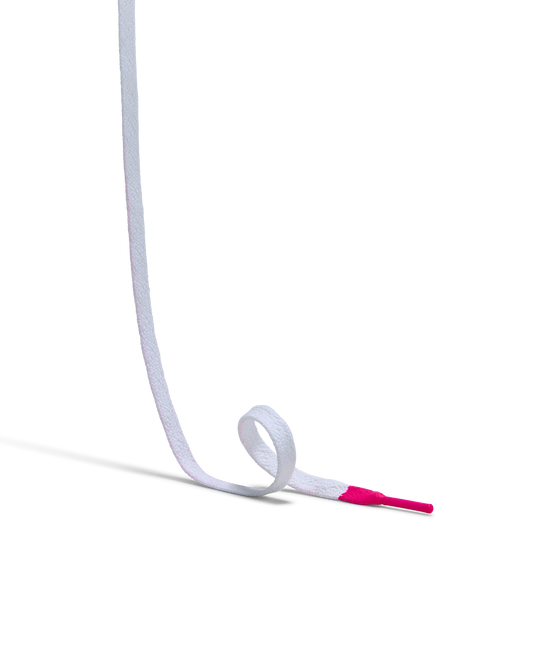 Schnürsenkel für Damen aus Baumwolle, Weiß Neonfuchsia