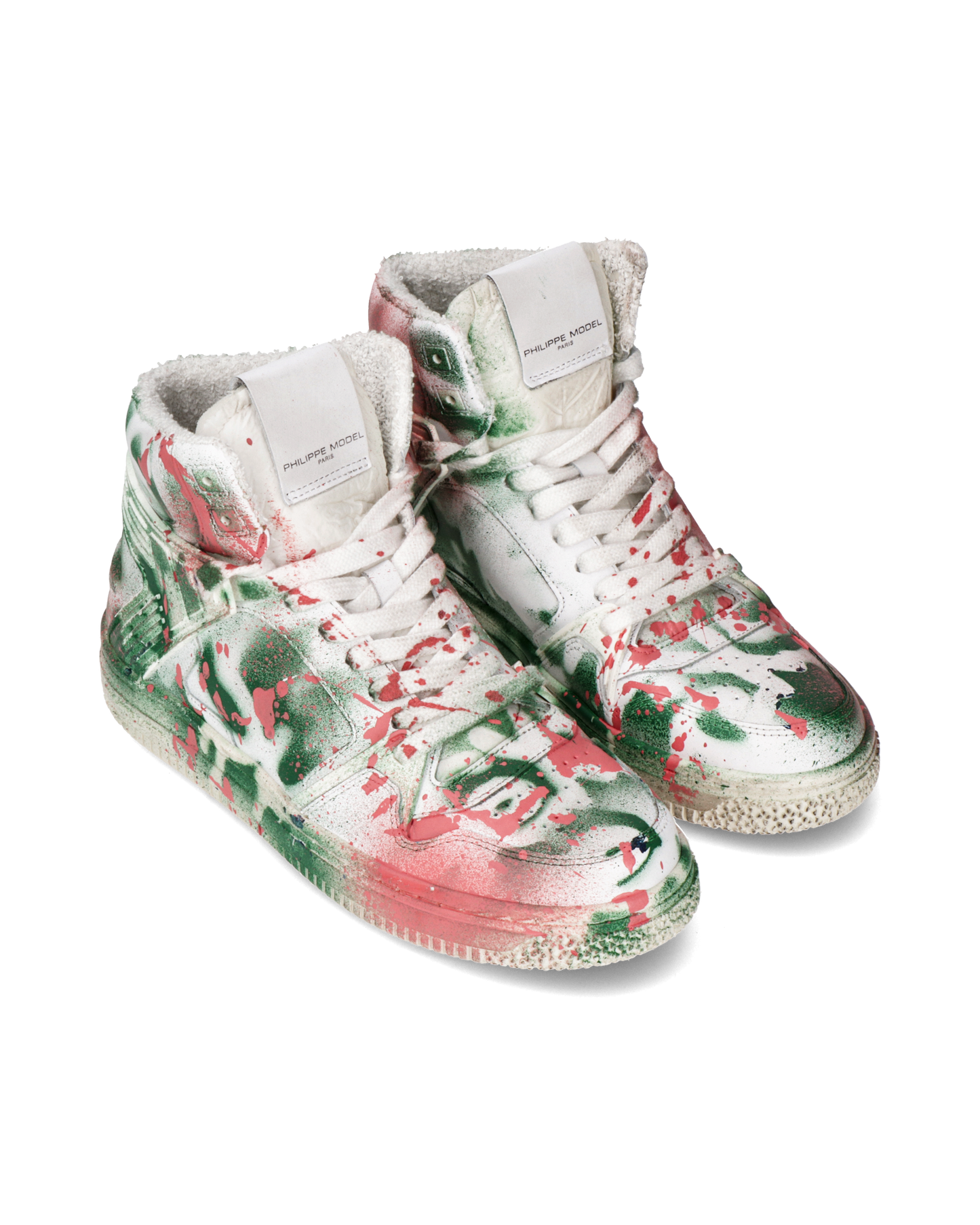 Sneaker mid La Grande donna - bianco, verde e rosa