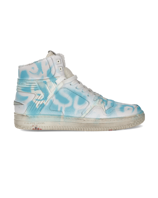 Sneakers Streetwear La Grande Men, Leather - Blanc Azul