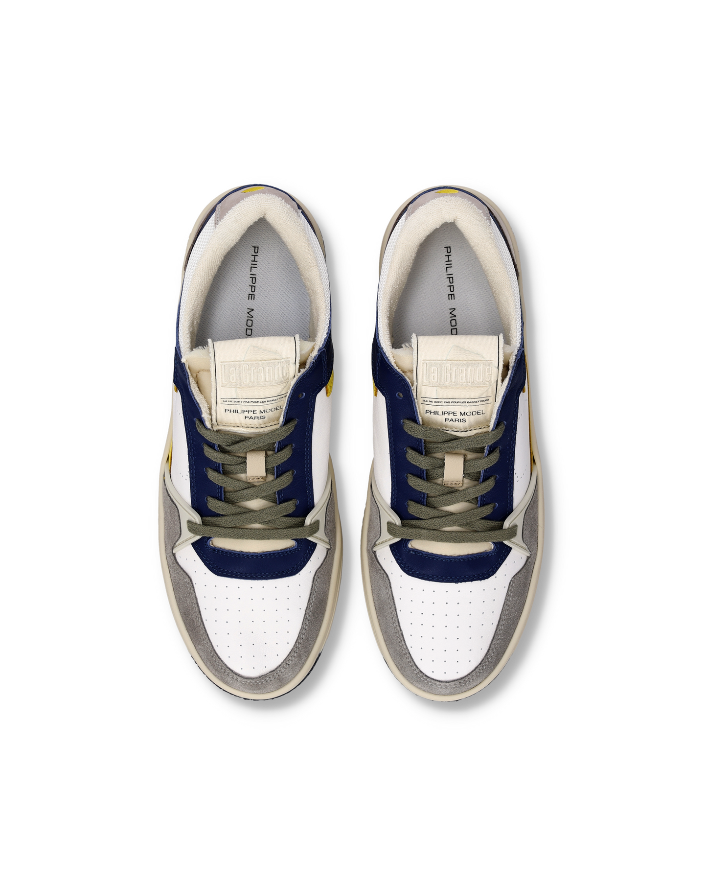 Sneakers La Grande Uomo, Bianco Blu Giallo