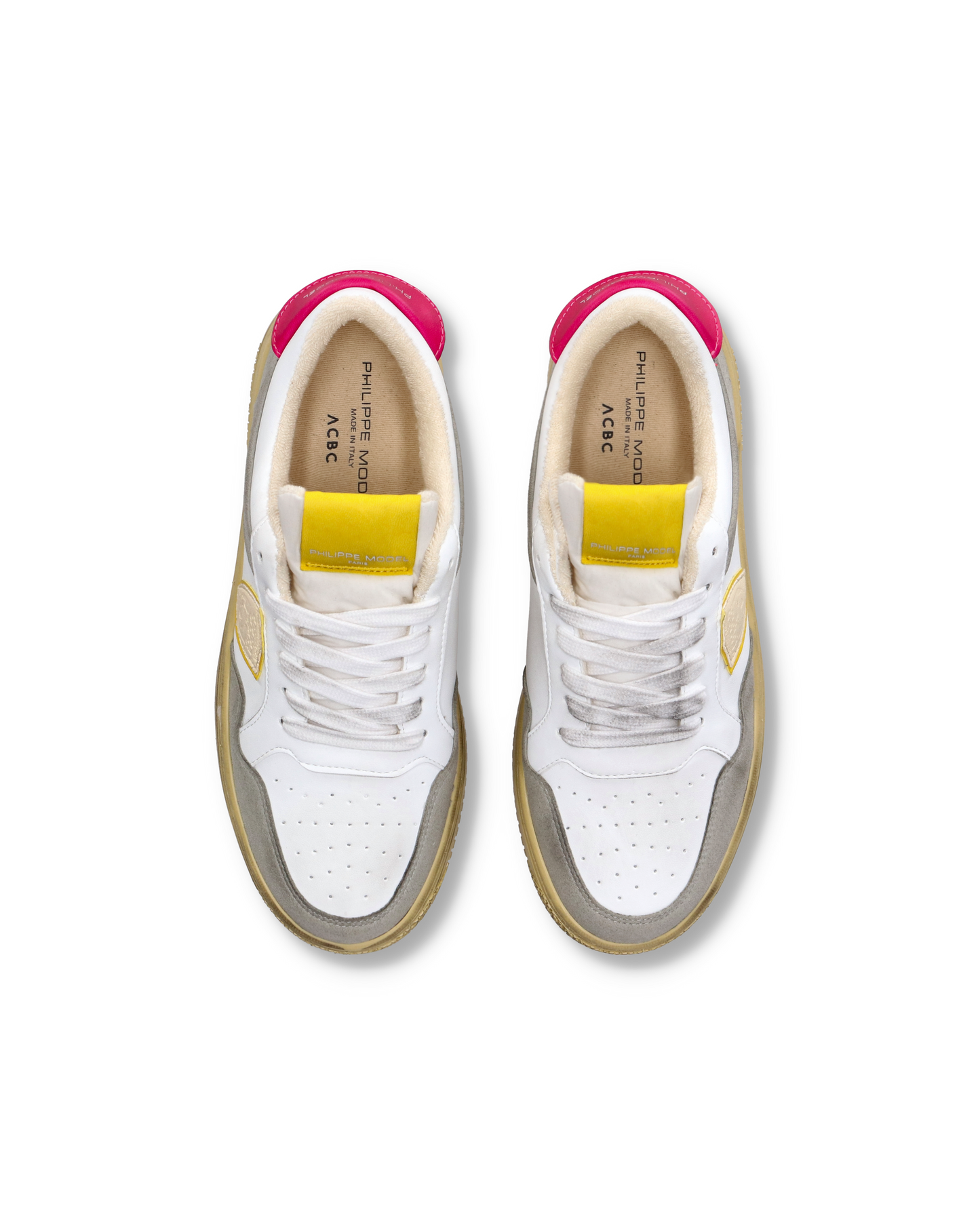 Sneakers Lyon Tennis Women White Fuchsia Yellow