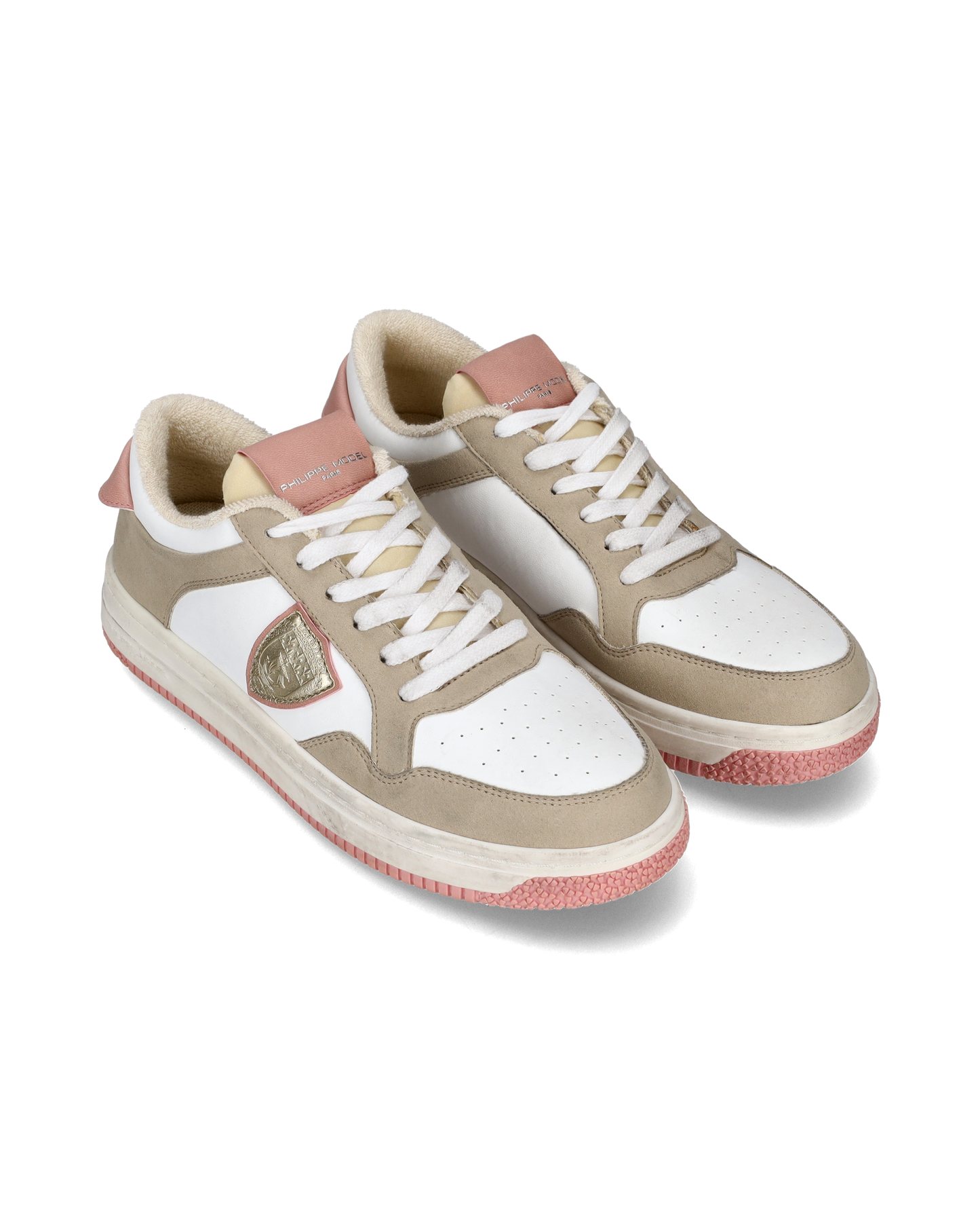 Sneakers Lyon da Donna Bianche e Rosa in Pelle Riciclata