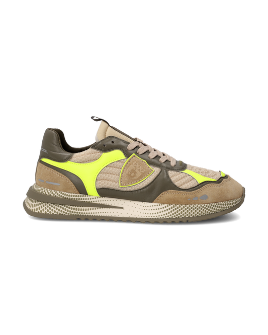 Baskets Olympique Running Homme, Militaire et Jaune