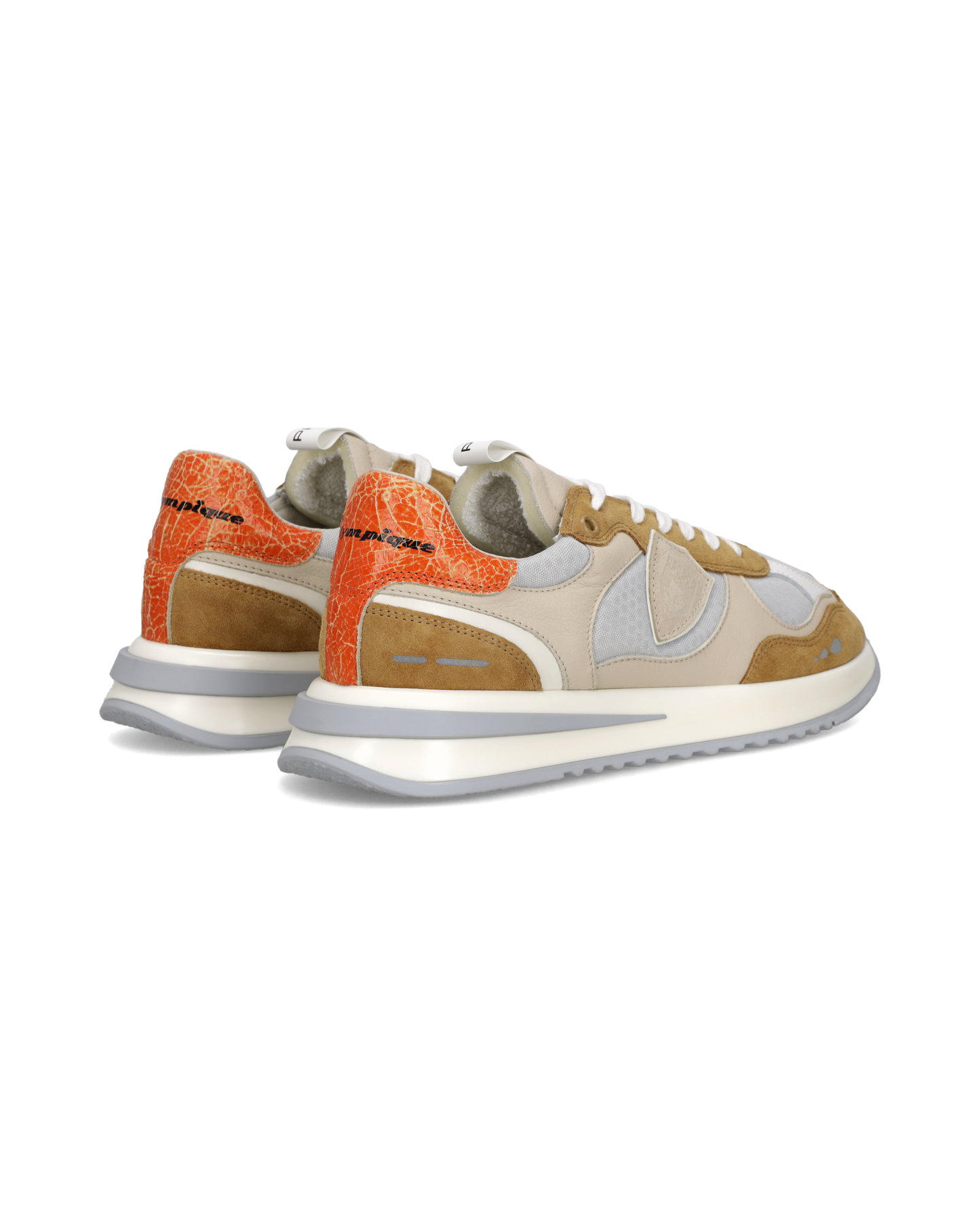 Herensneakers Olympique, Beige Tabak Oranje