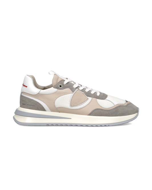 Sneaker Olympique Men, White Grey Beige