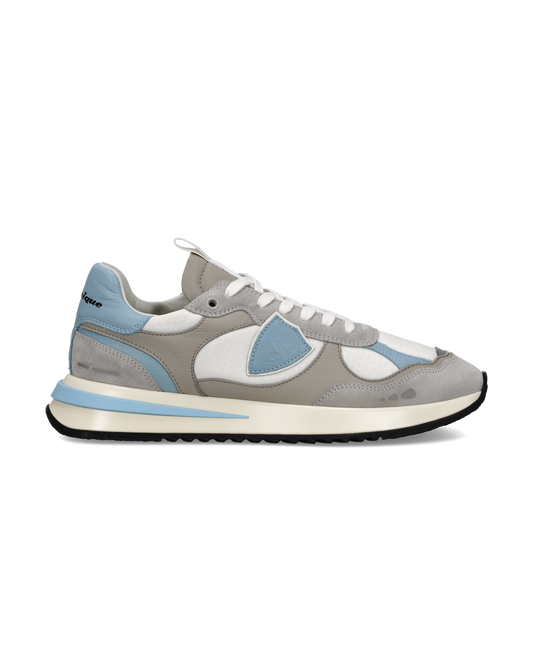 Sneakers Olympique Uomo, Bianco Azzurro Grigio