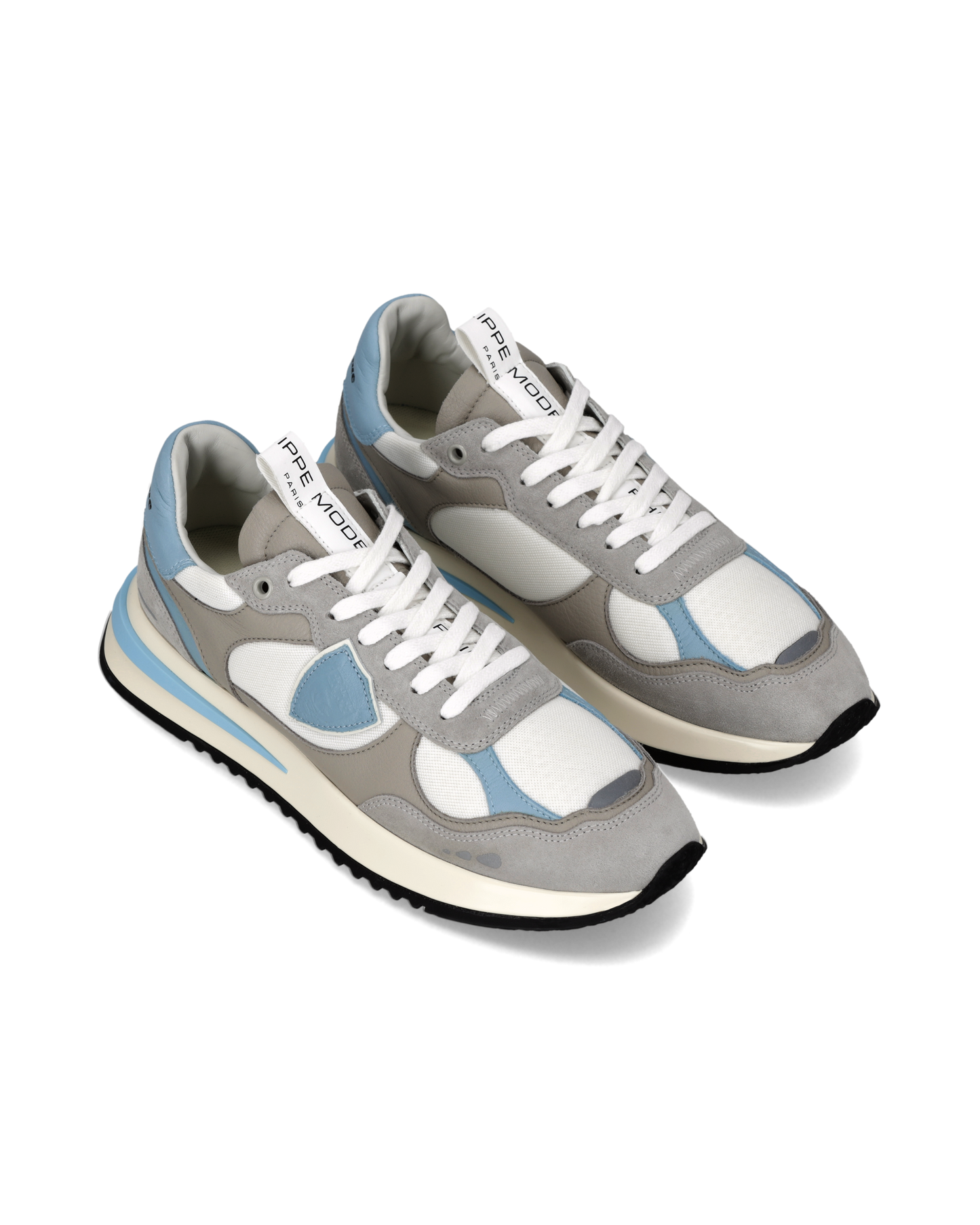 Sneakers Olympique Uomo, Bianco Azzurro Grigio