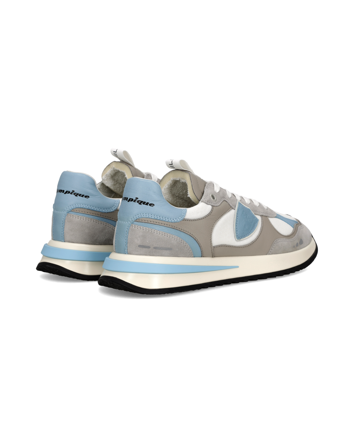 Sneakers Olympique Uomo, Bianco Azzurro Grigio