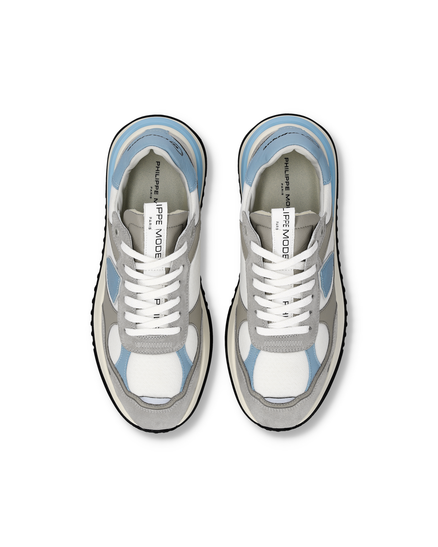 Sneakers Olympique Uomo, Bianco Azzurro Grigio