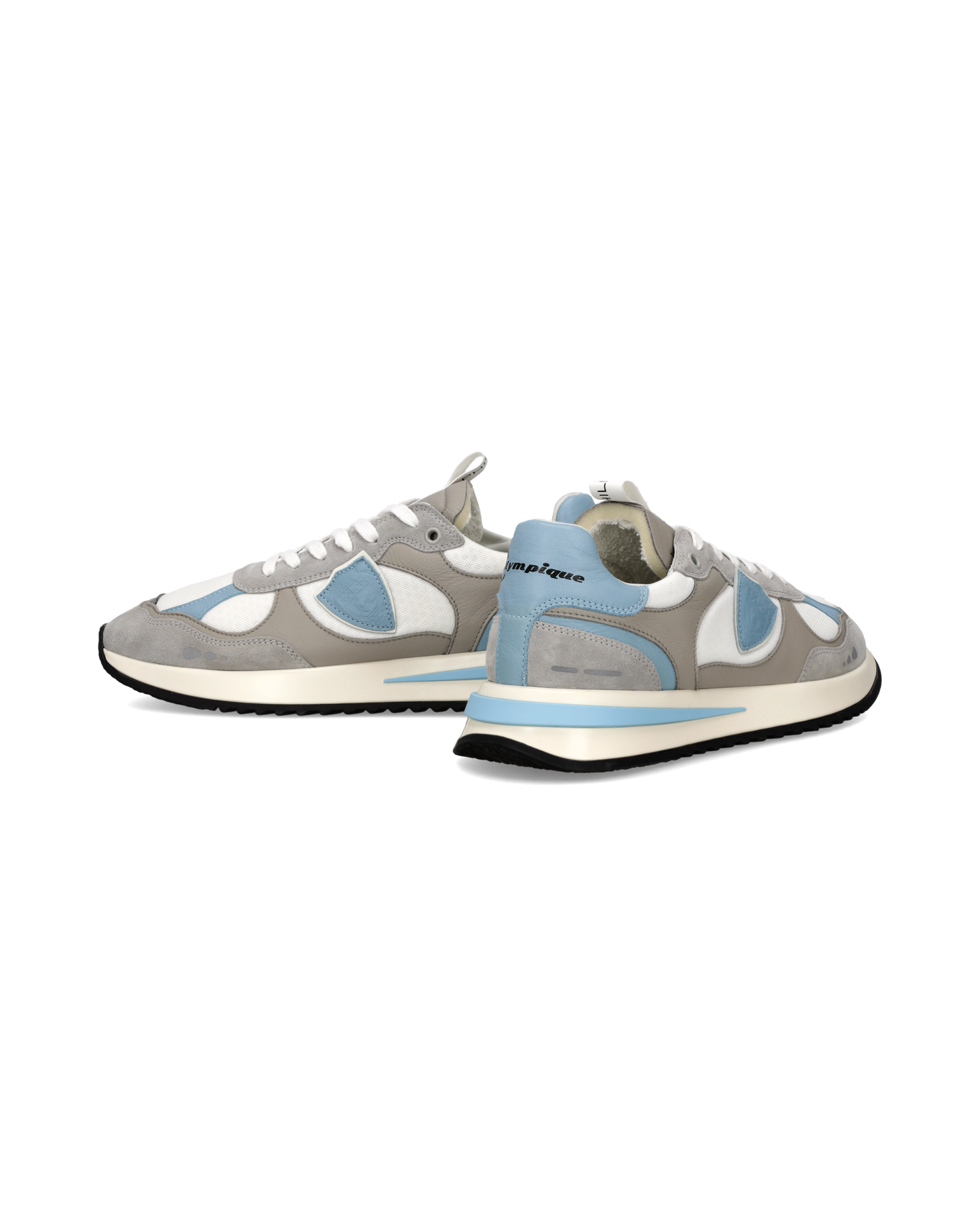 Sneakers Olympique Uomo, Bianco Azzurro Grigio