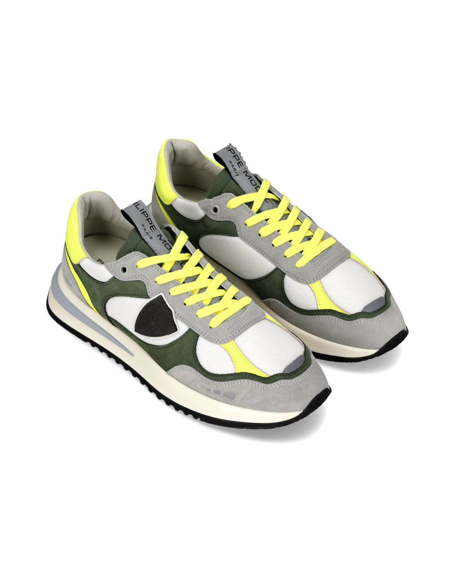 Herensneakers Olympique, Wit Groen Neon Geel