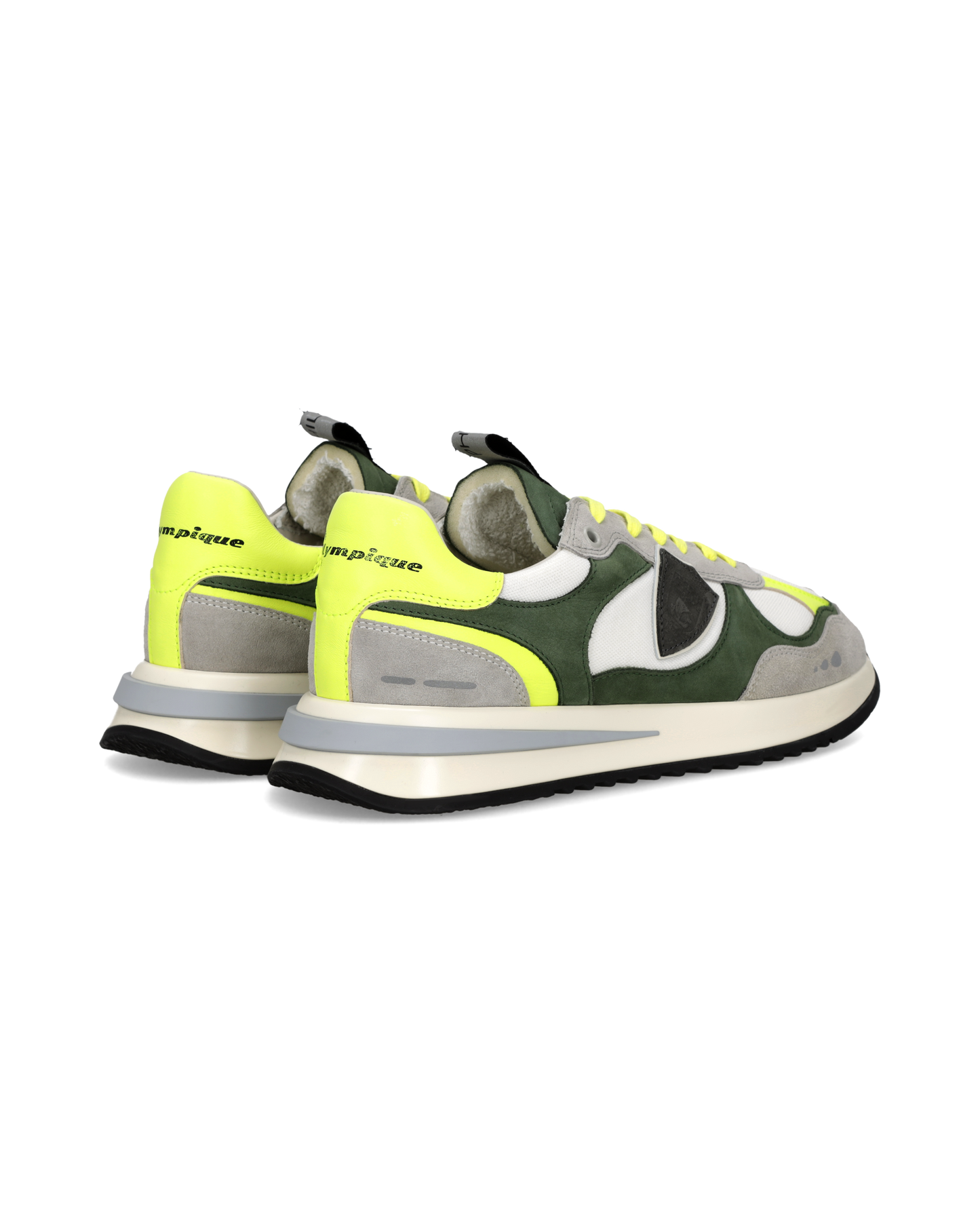 Herensneakers Olympique, Wit Groen Neon Geel