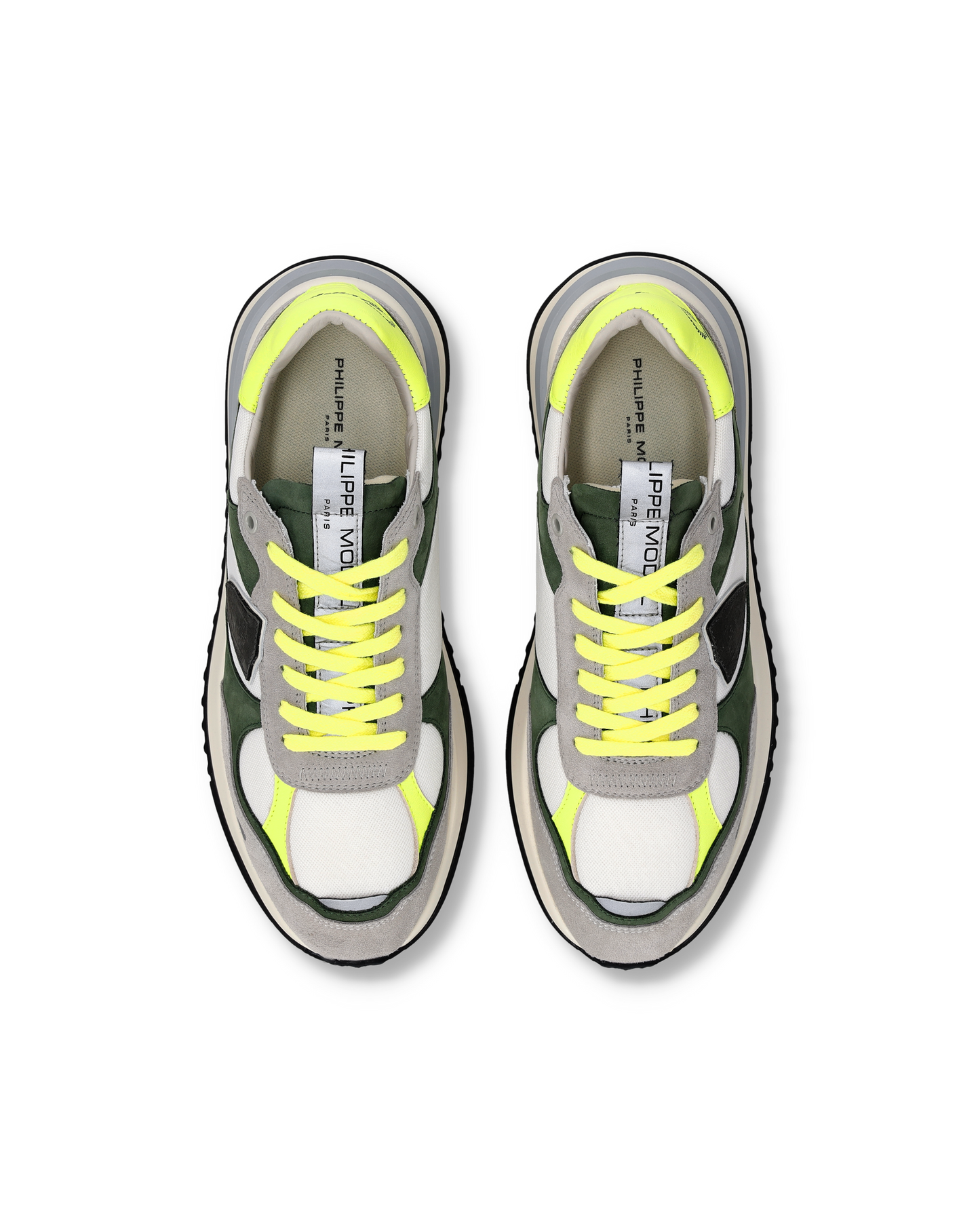 Herensneakers Olympique, Wit Groen Neon Geel
