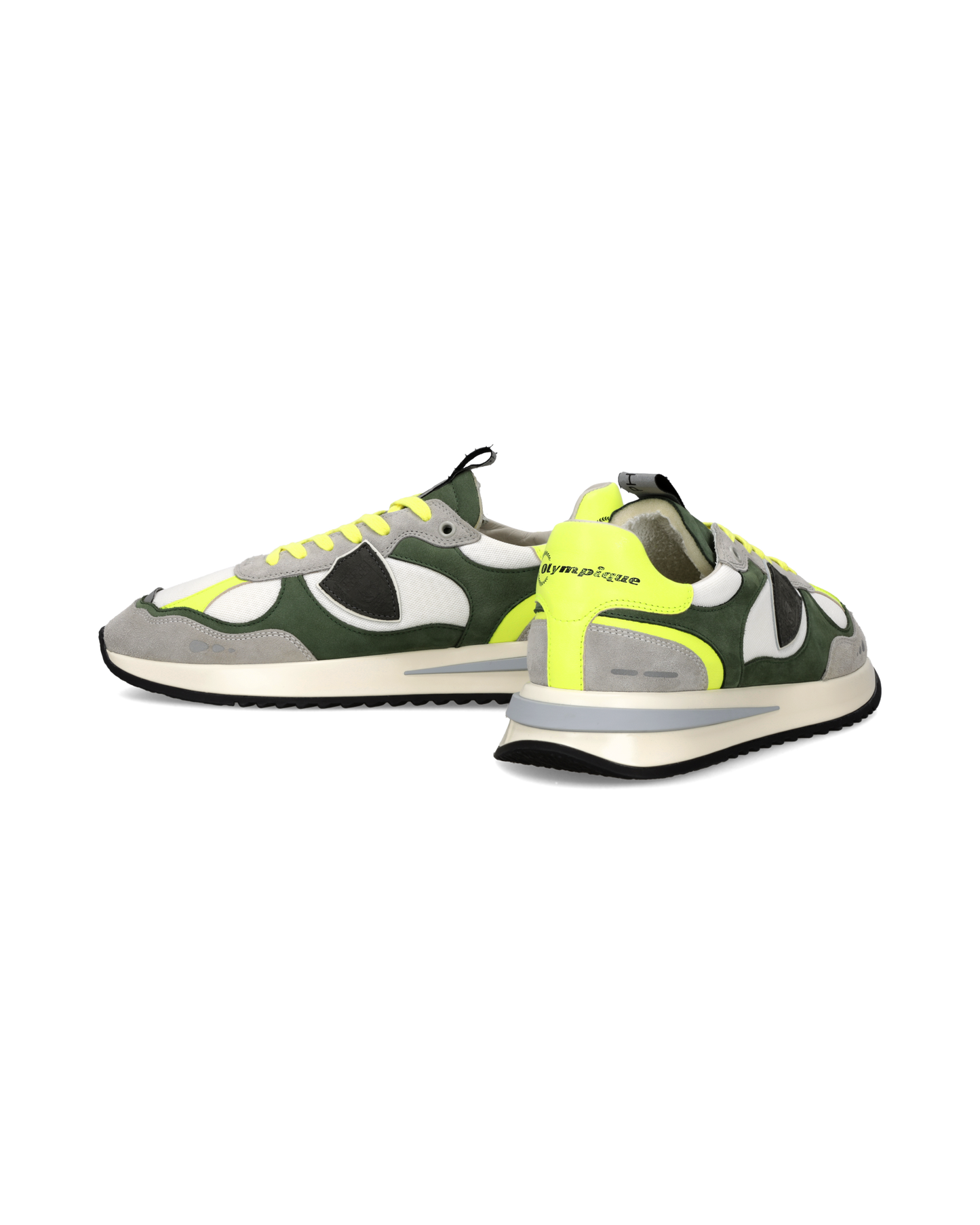 Herensneakers Olympique, Wit Groen Neon Geel
