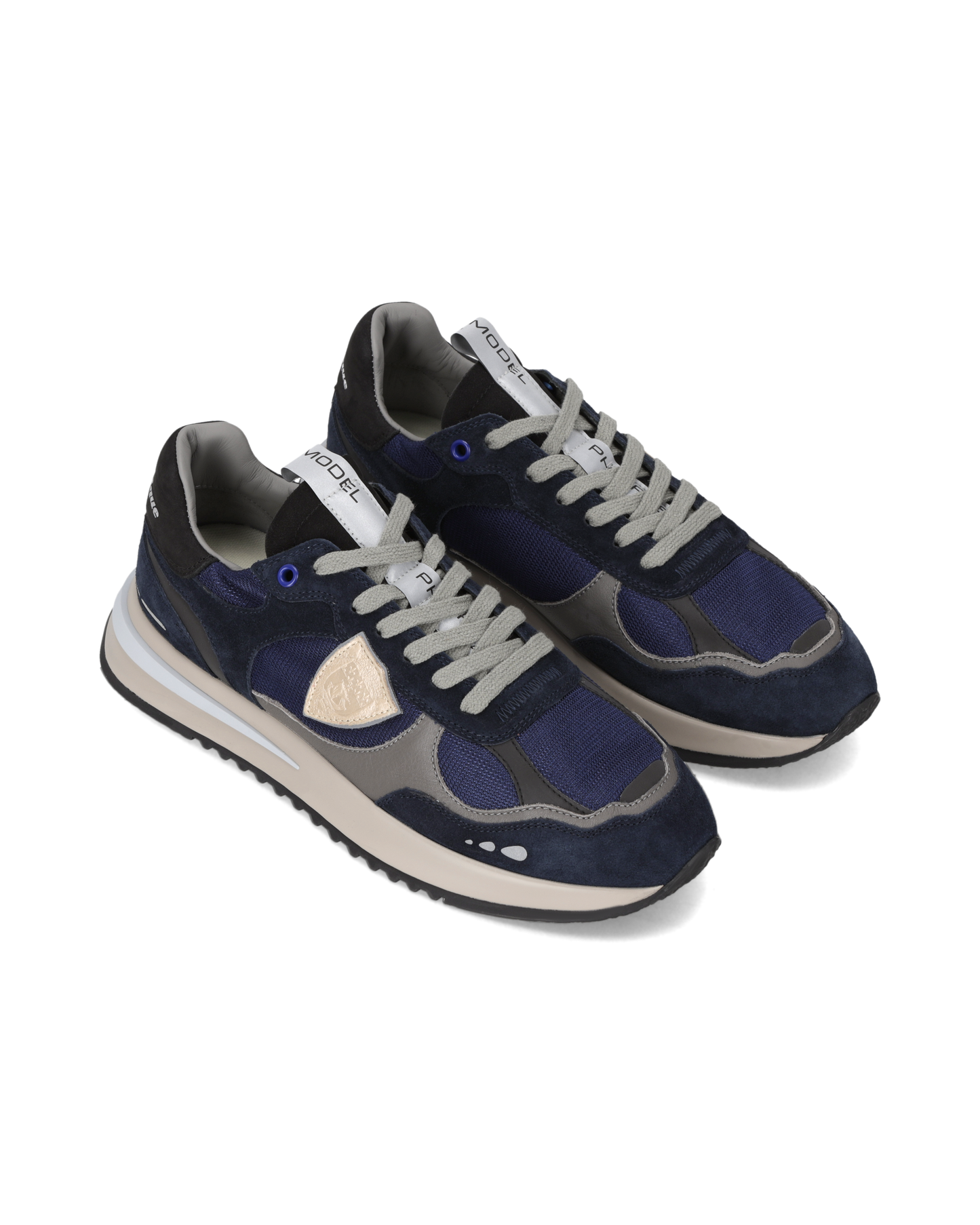 Baskets Olympique Homme, Bleu Gris et Noir