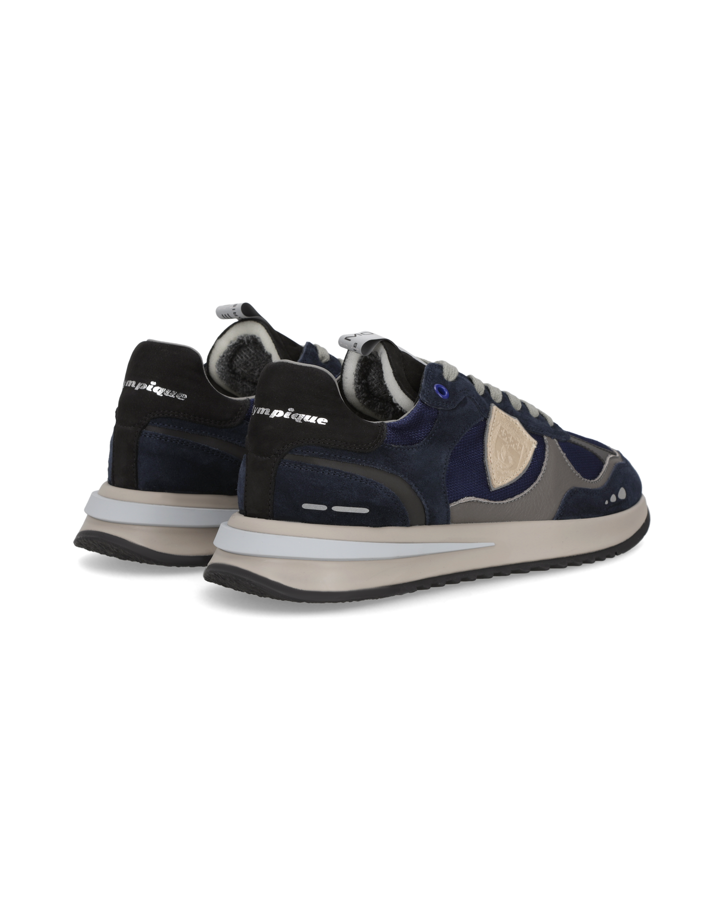 Baskets Olympique Homme, Bleu Gris et Noir