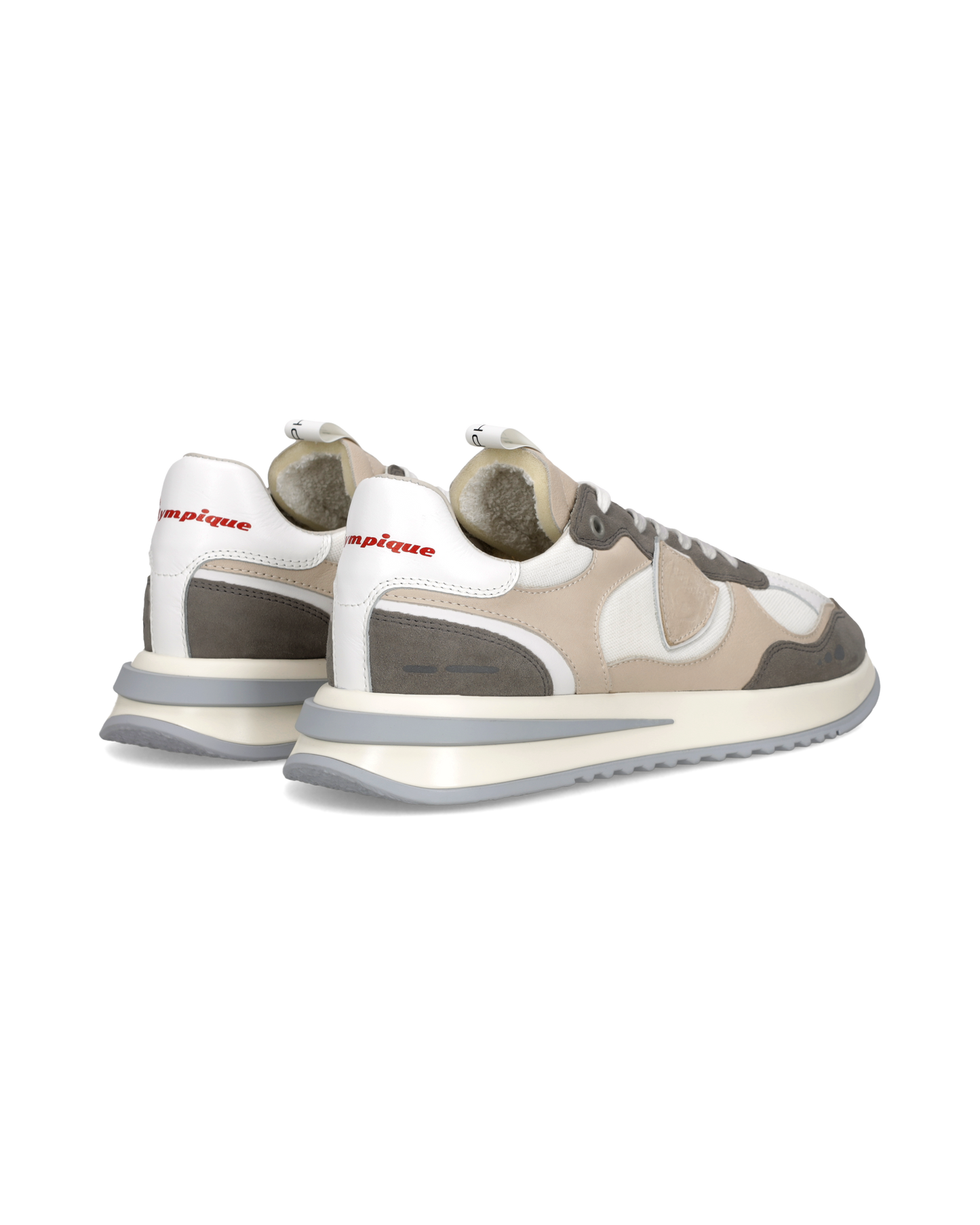 Sneakers Olympique Uomo, Bianco Antracite Beige