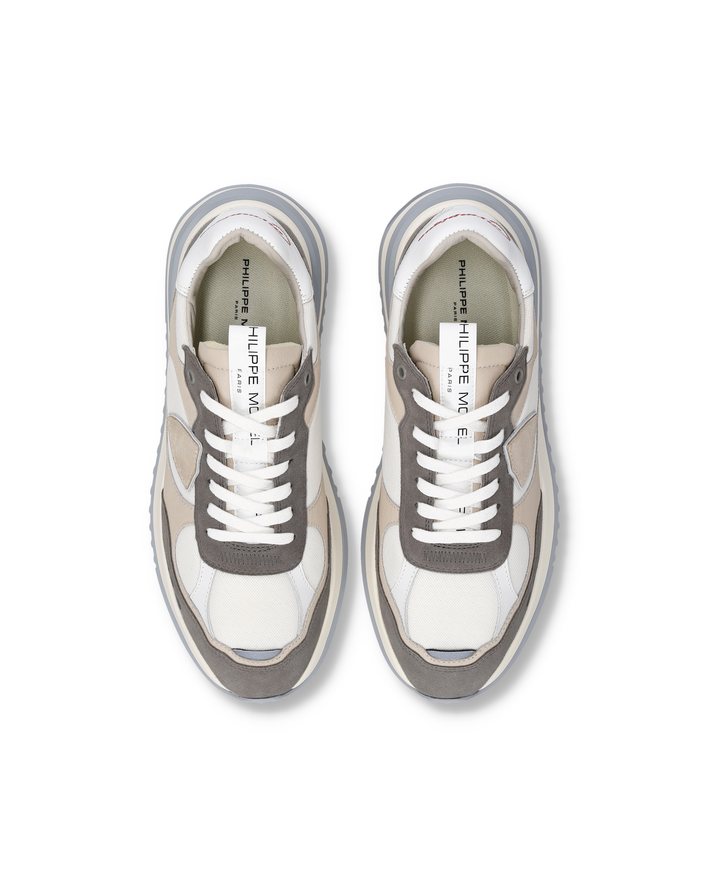Sneakers Olympique Uomo, Bianco Antracite Beige