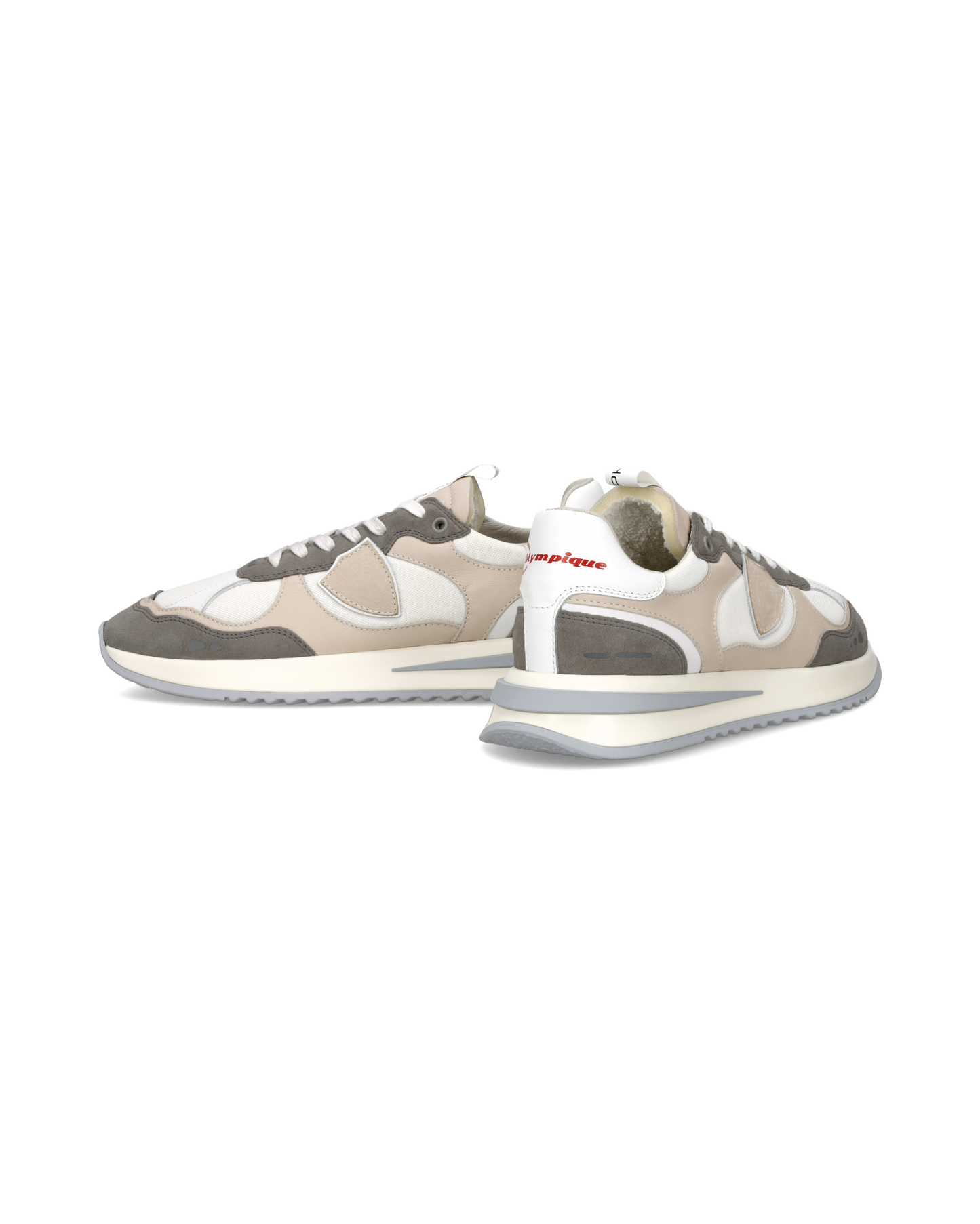 Sneakers Olympique Uomo, Bianco Antracite Beige