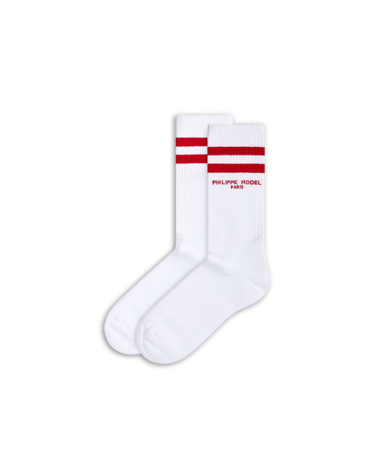 Calzini in Cotone, Bianco Rosso