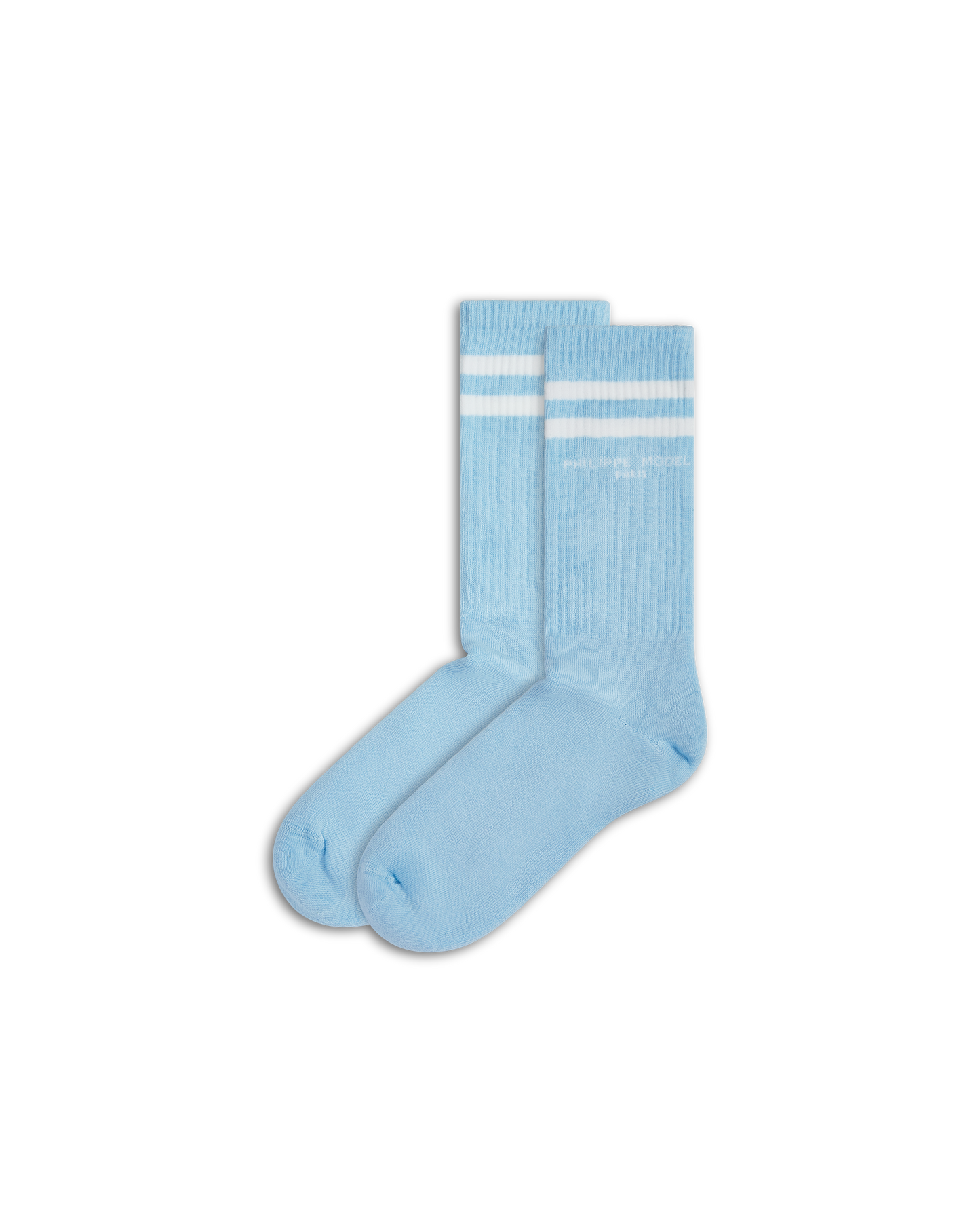 Socks in Cotton, Light Blue White