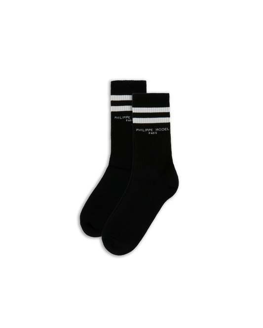 Chaussette Antoine in Cotton, Black White