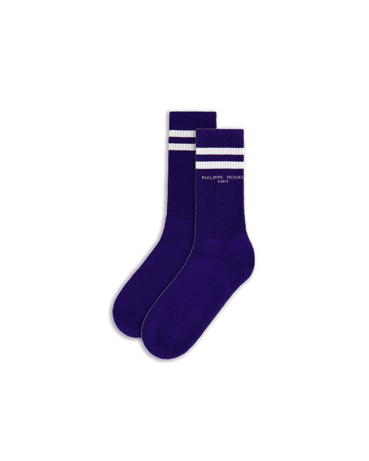 Calzini in Cotone, Viola Bianco