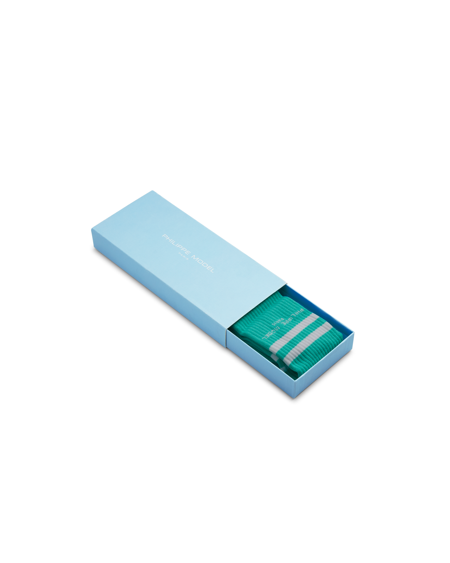 Socks in Cotton, Light Blue White
