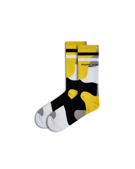 Calzini in Cotone, Bianco Giallo
