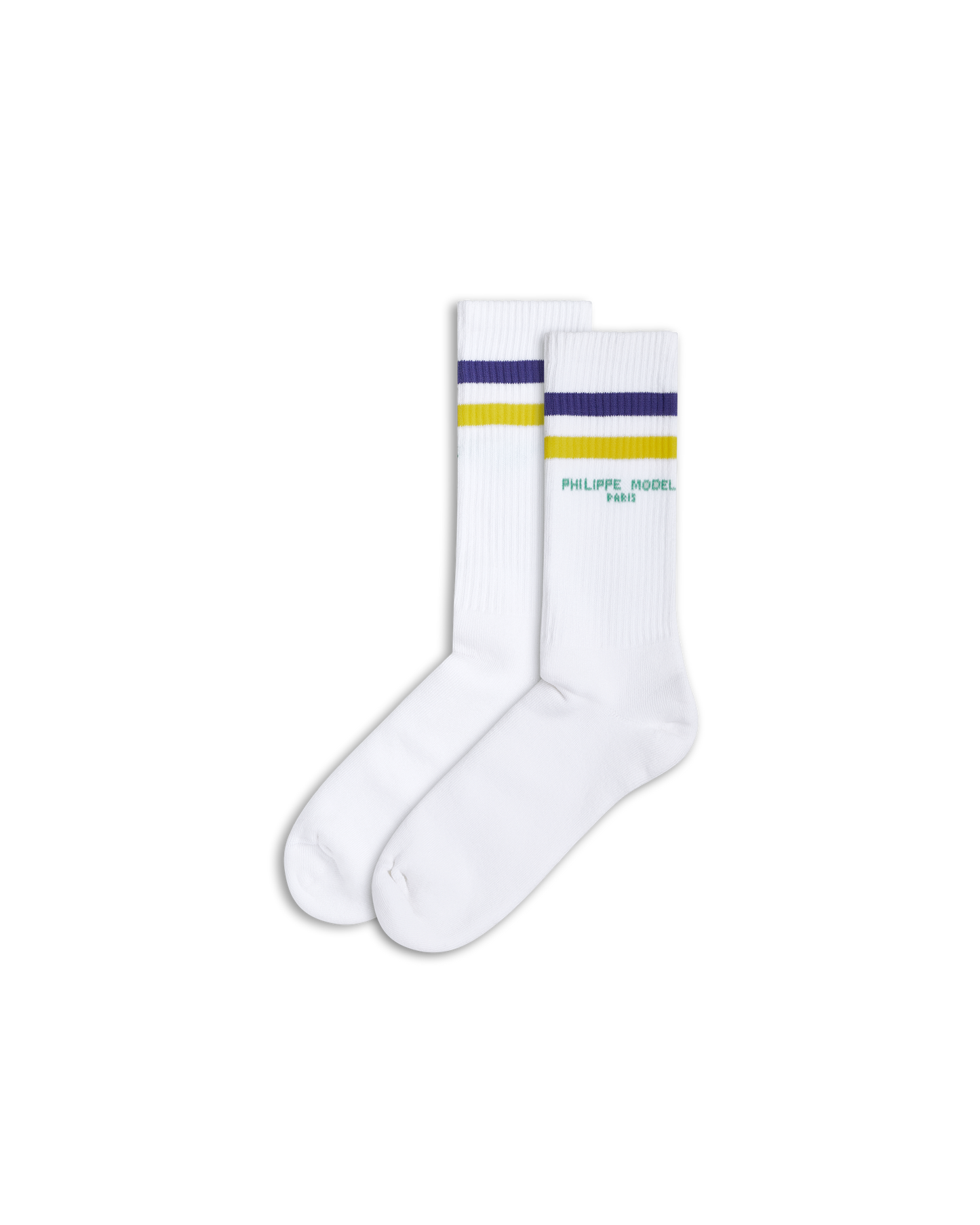 Calzini in Cotone, Bianco Giallo Viola