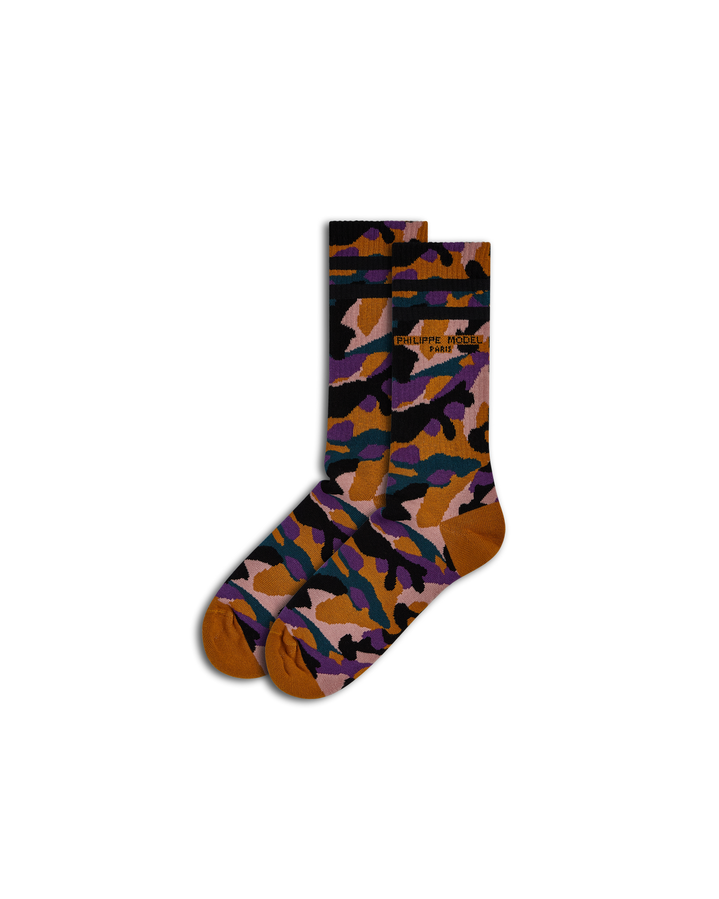 Calzini in Cotone, Arancione Viola Nero
