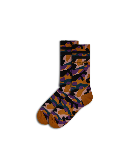 Calzini in Cotone, Arancione Viola Nero