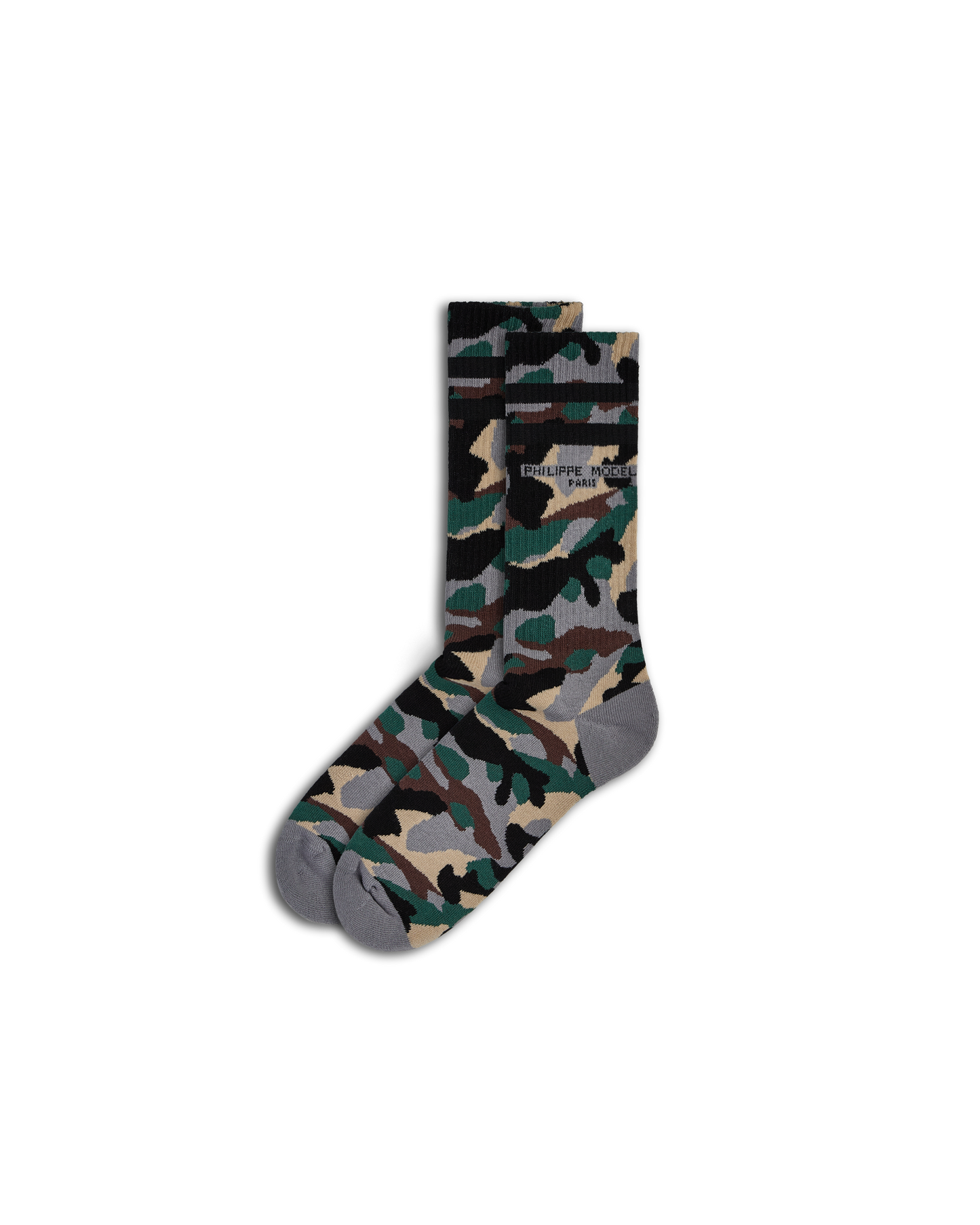 Socken Antoine in Baumwolle, Grau Grün