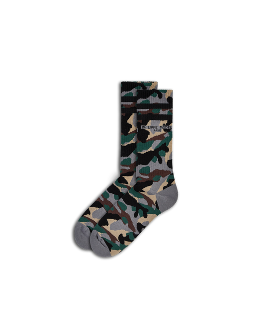 Socken Antoine in Baumwolle, Grau Grün