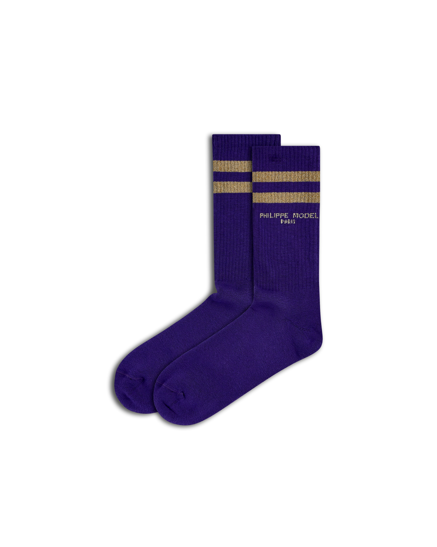 Socken in Baumwolle, Lila Gold