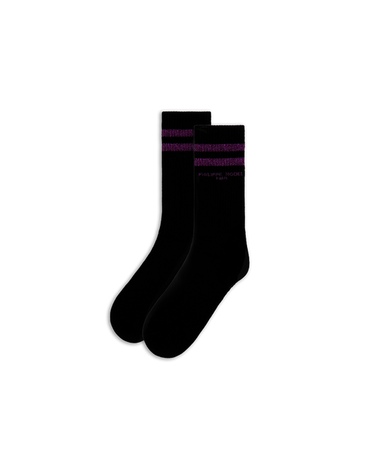 Calzini in Cotone, Nero Viola