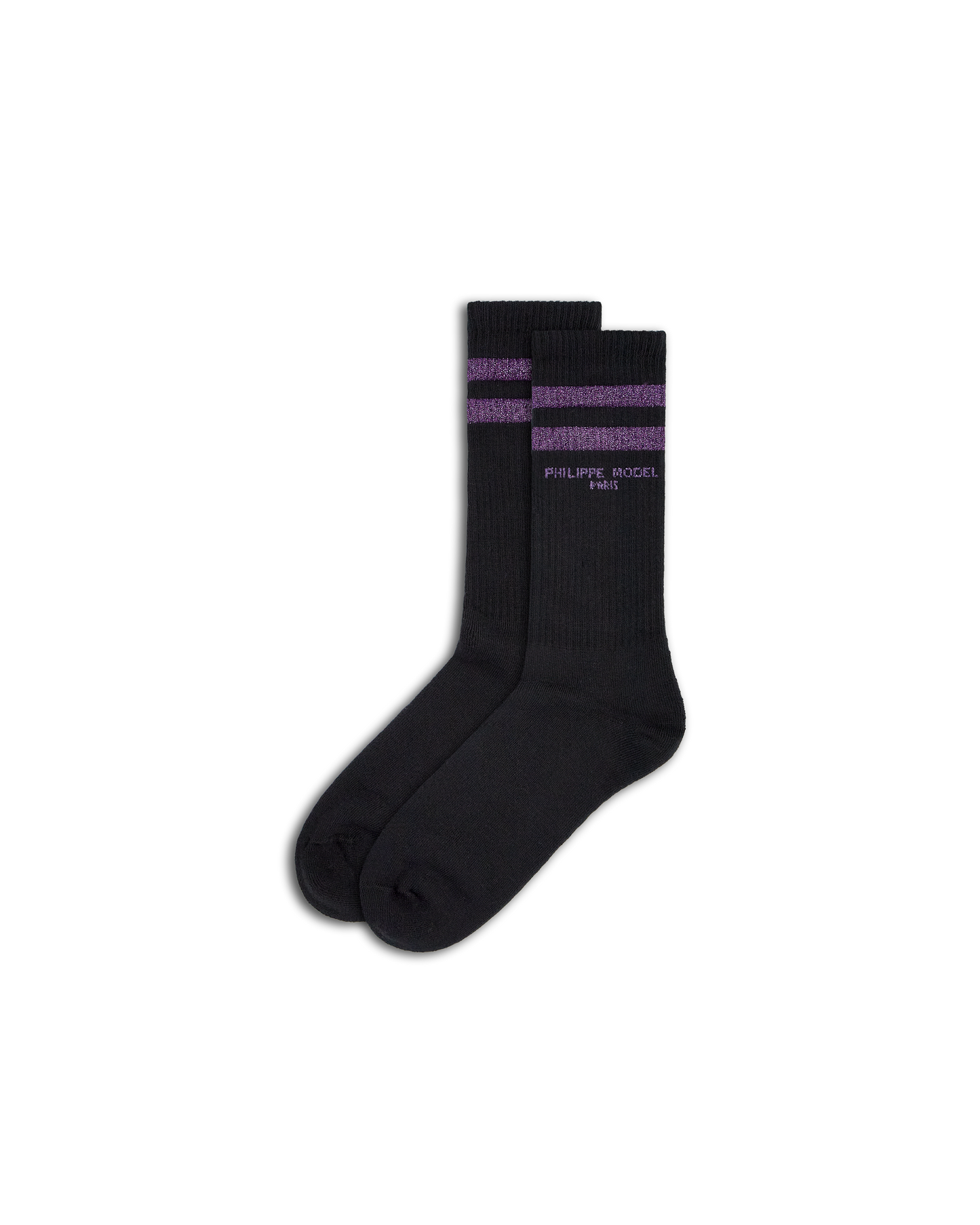 Calcetines en Algodón, Negro Violeta