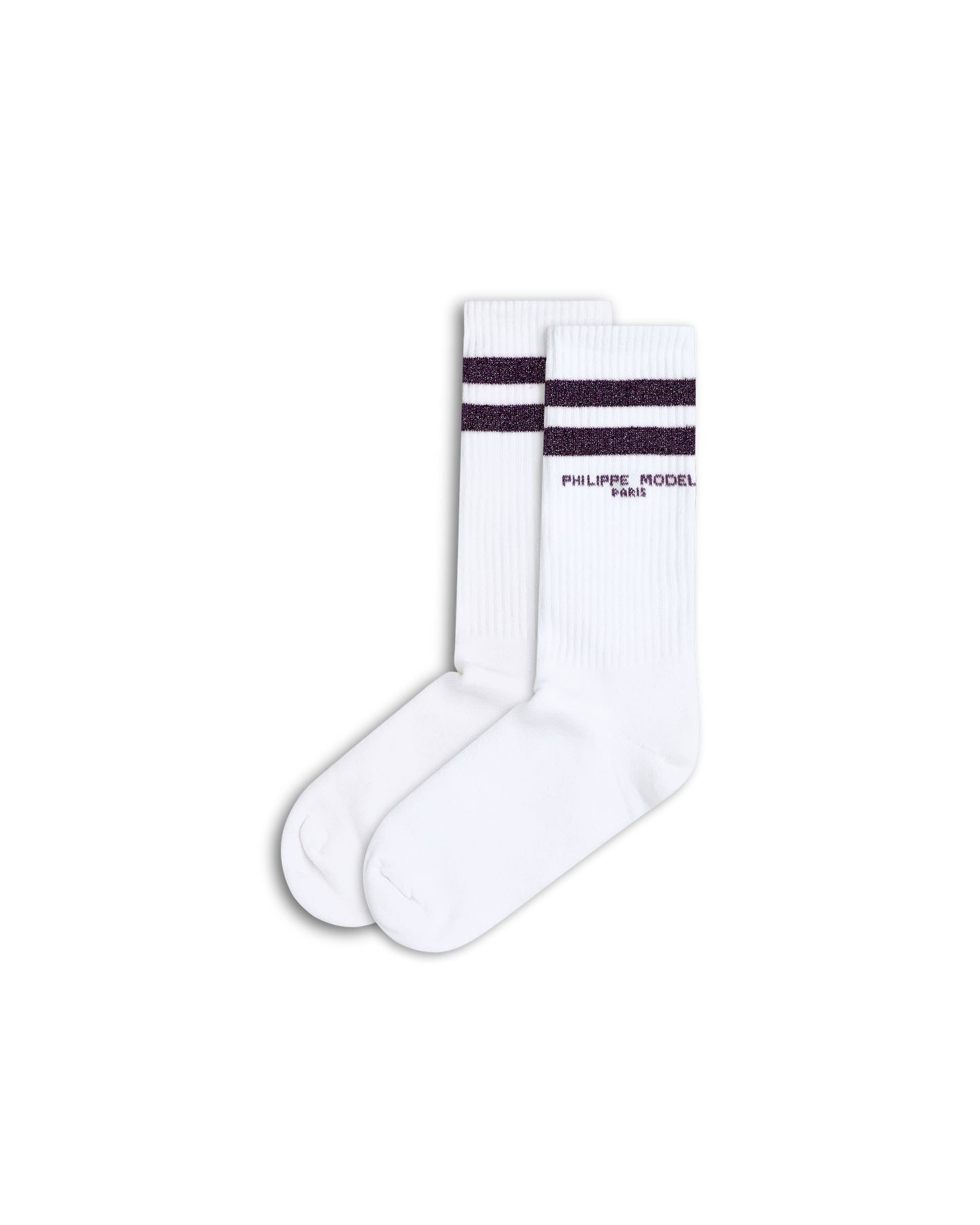 Calzini in Cotone, Bianco Viola