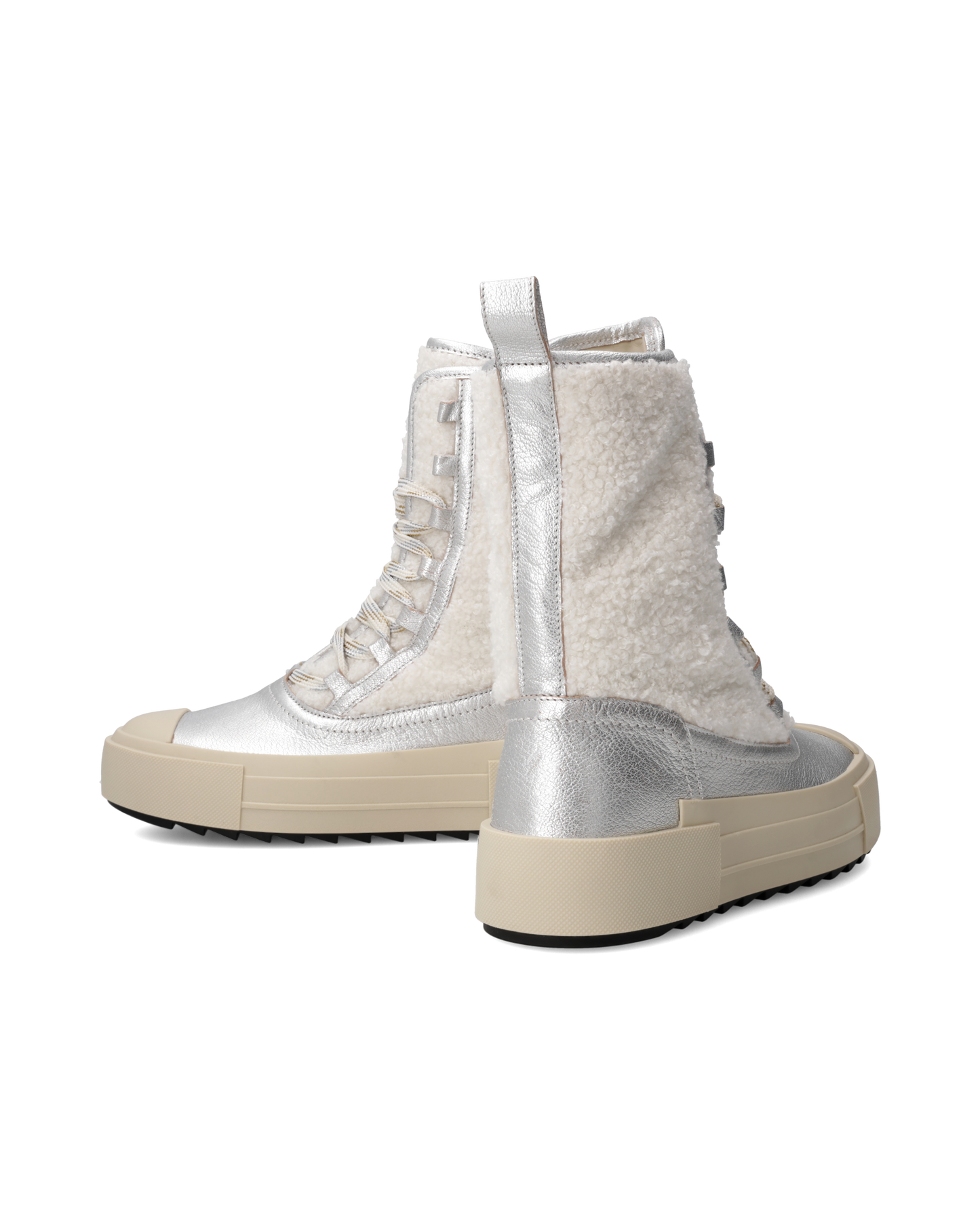 Sneaker Prsx Haute Donna, Bianco e Argento