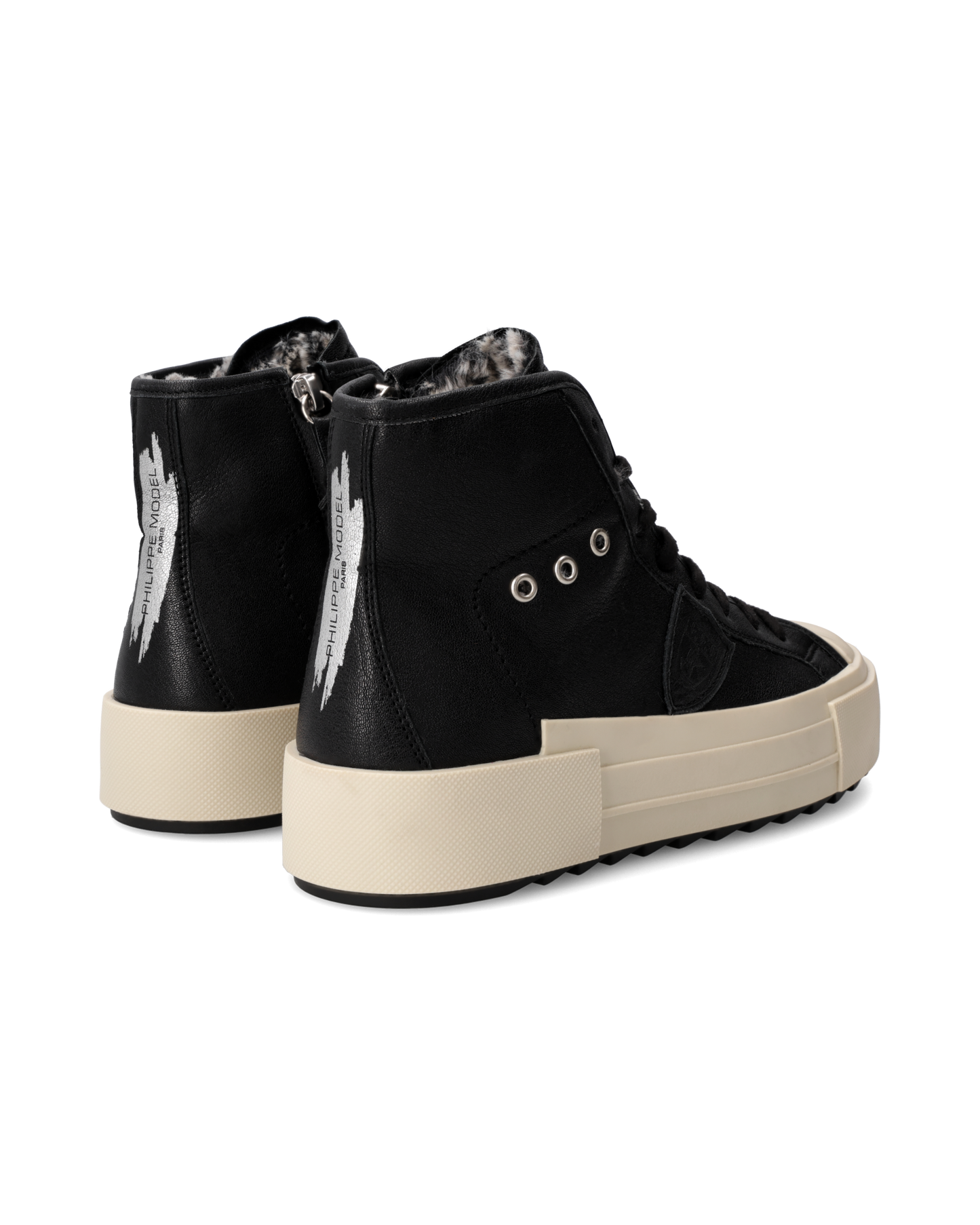 Sneaker Prsx Haute Donna con fodera in Faux Fur, Nero