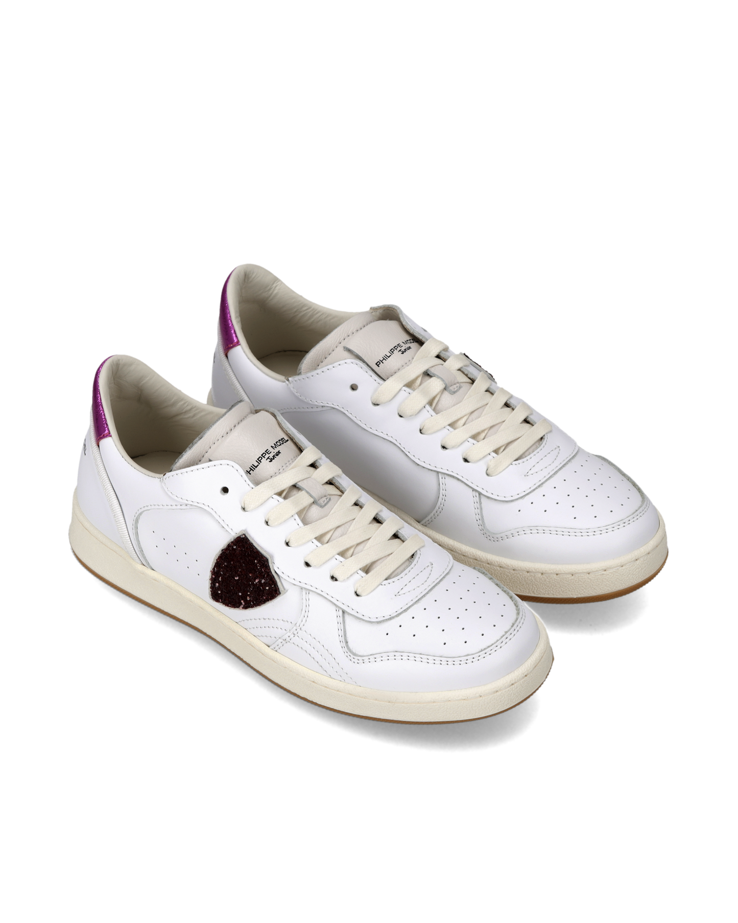 Baskets Pgal Junior, Blanc Fuchsia Métallisé