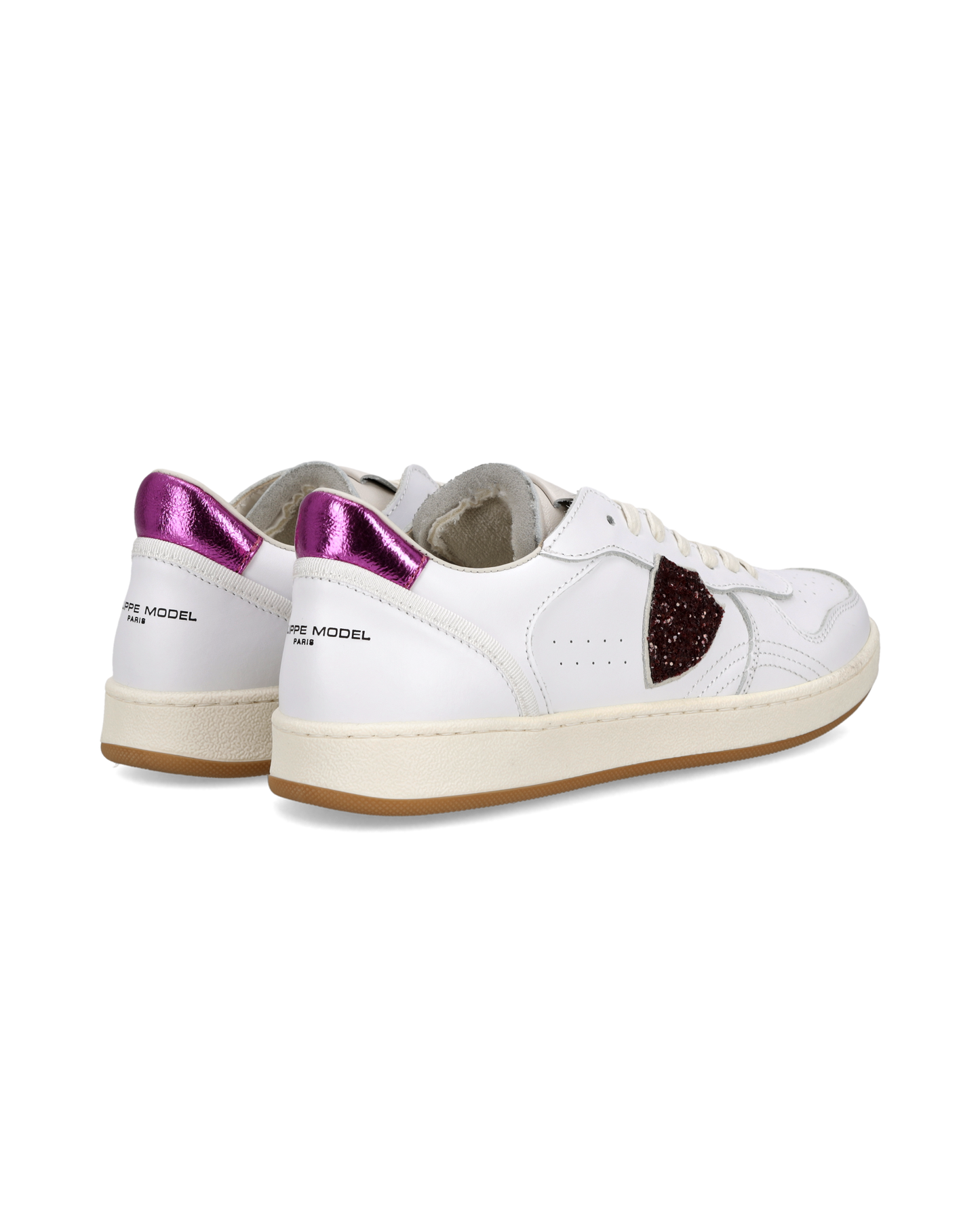 Baskets Pgal Junior, Blanc Fuchsia Métallisé