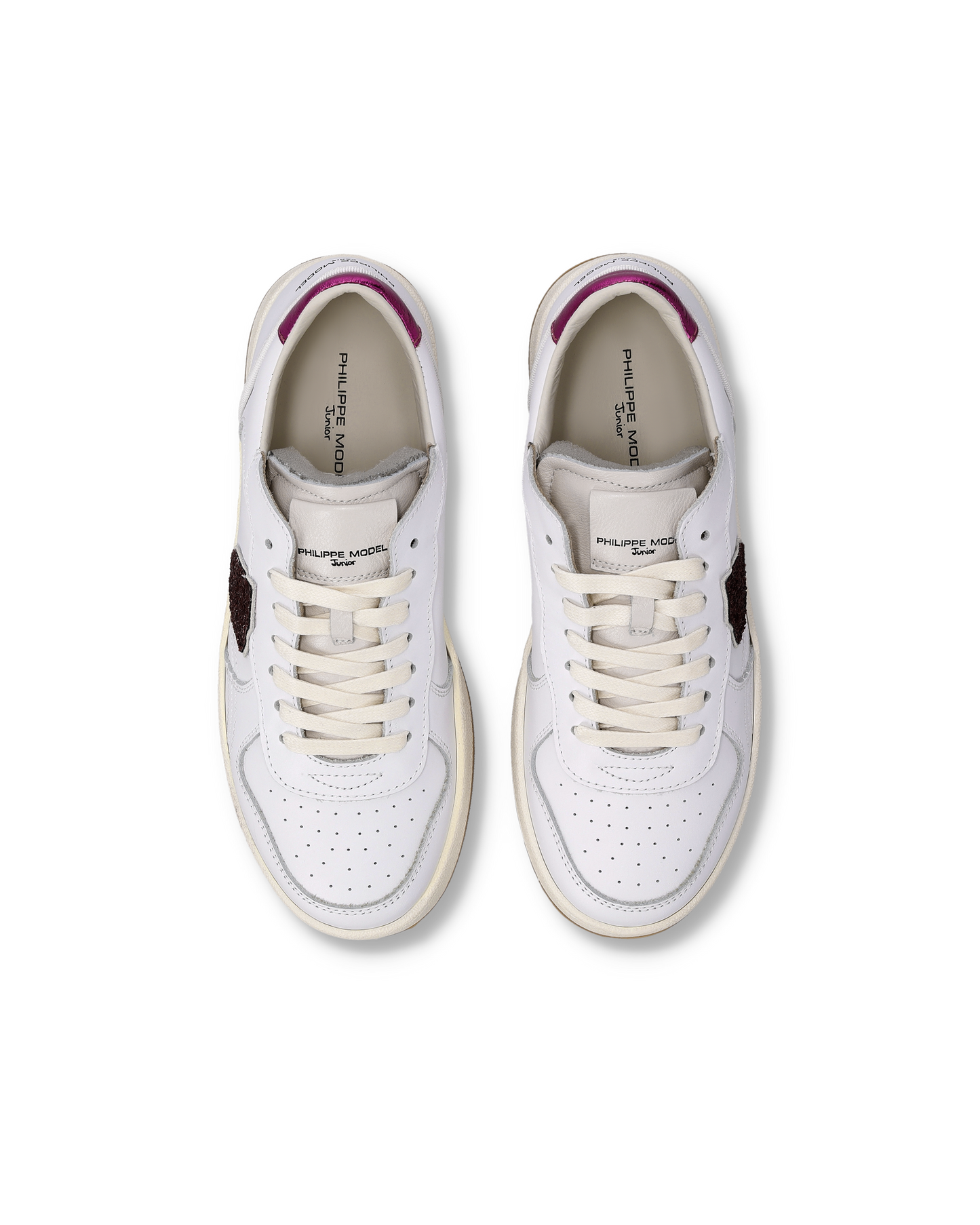 Baskets Pgal Junior, Blanc Fuchsia Métallisé