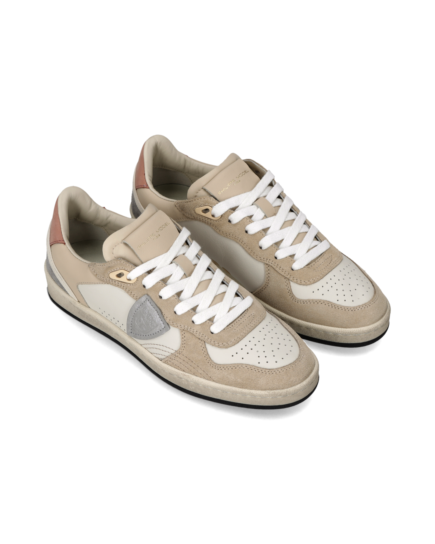 Baskets Pgal Femme, Lait Beige et Vieux Rose
