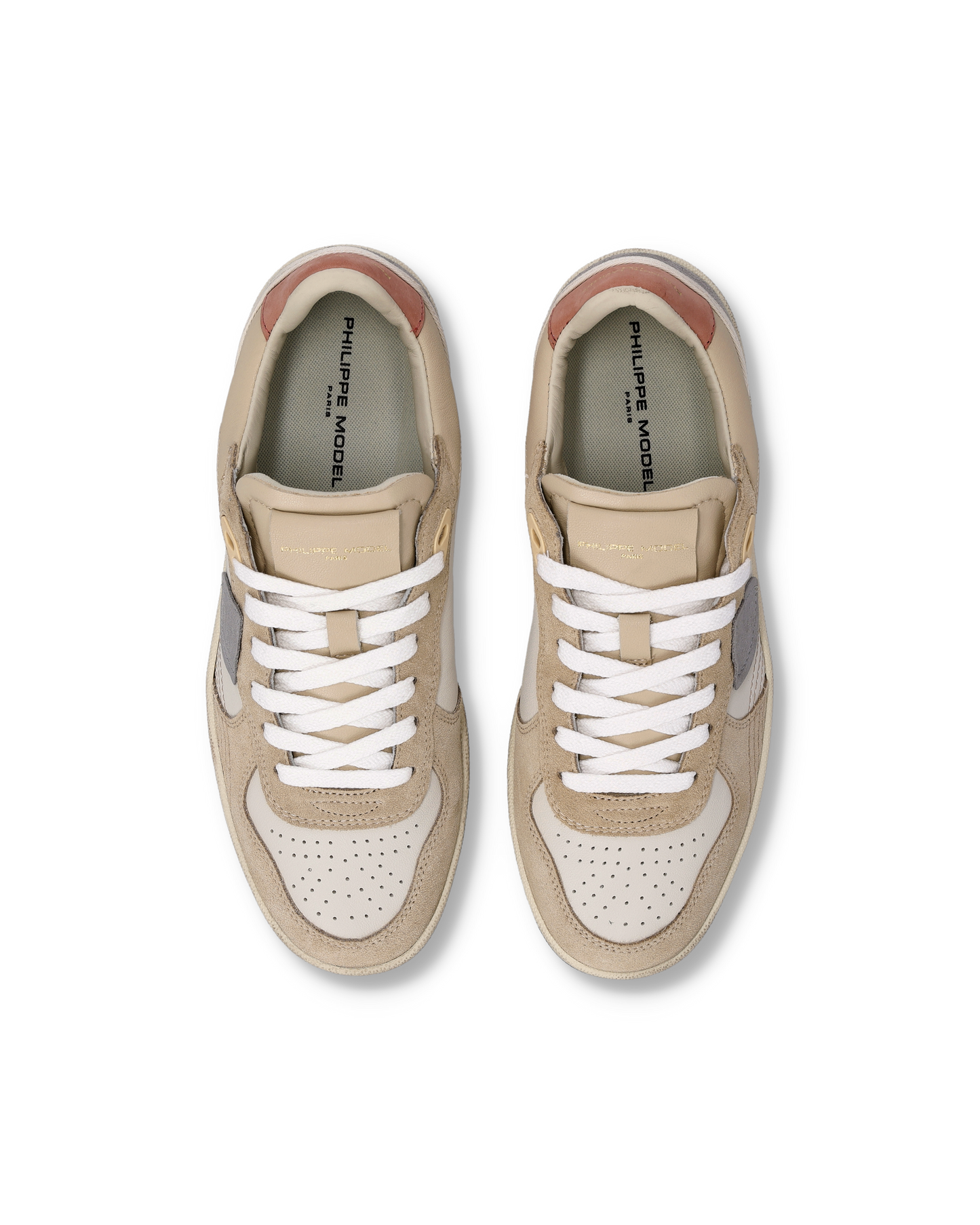 Baskets Pgal Femme, Lait Beige et Vieux Rose