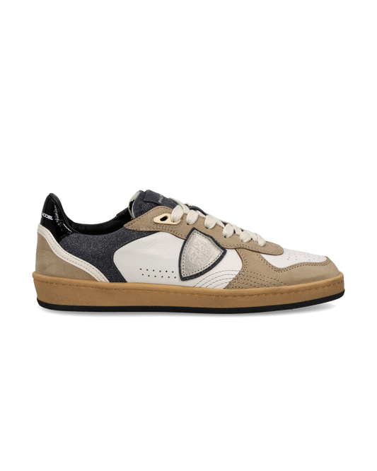 Baskets Pgal Femme, Blanc Noir et Gris