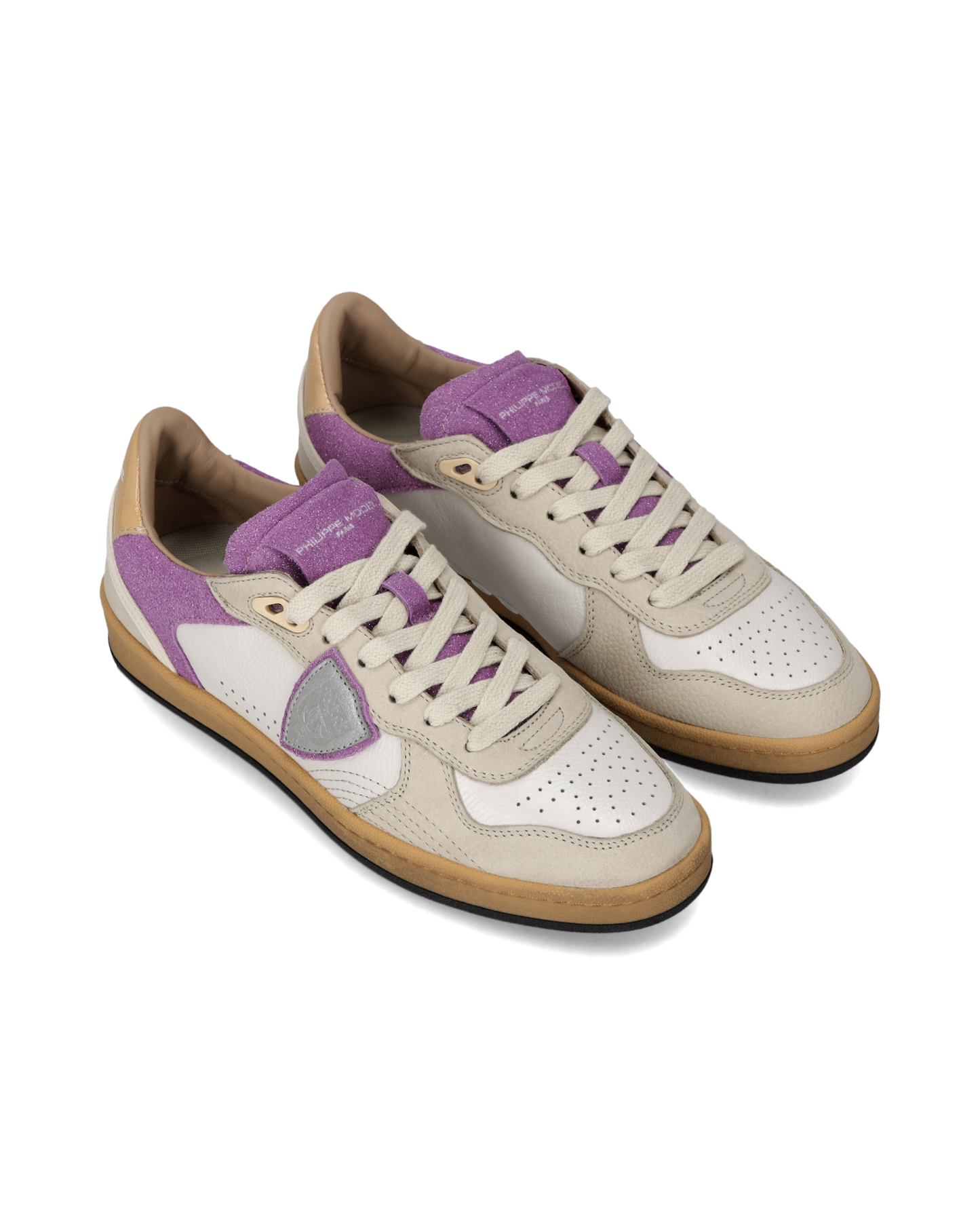 Zapatillas Pgal Para Mujer, Blanco Fucsia y Beis