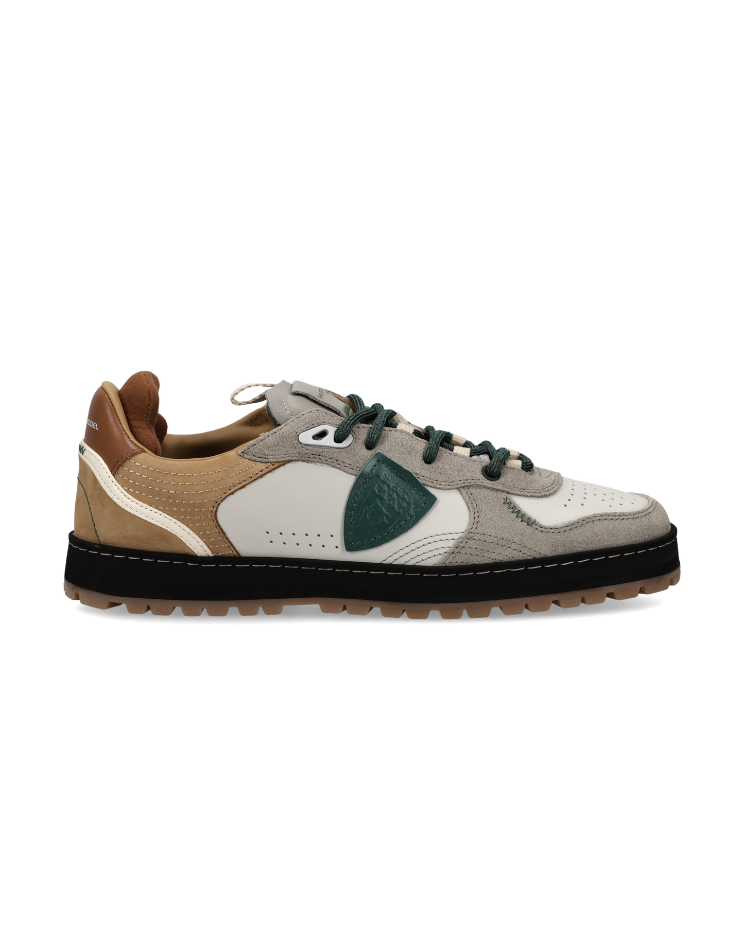 Baskets Pgal Homme, Blanc Beige et Vert